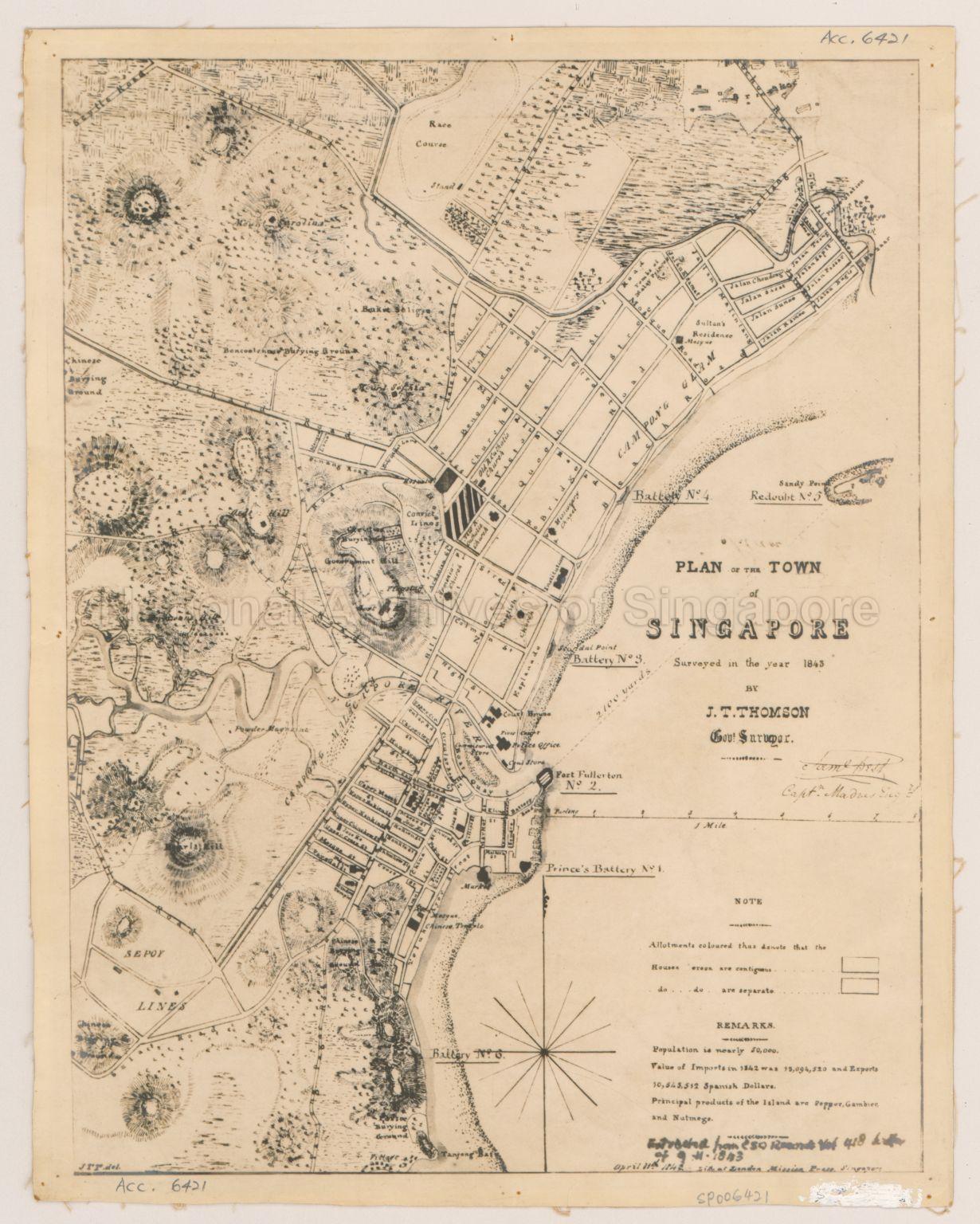 Plan Of The Town Of Singapore