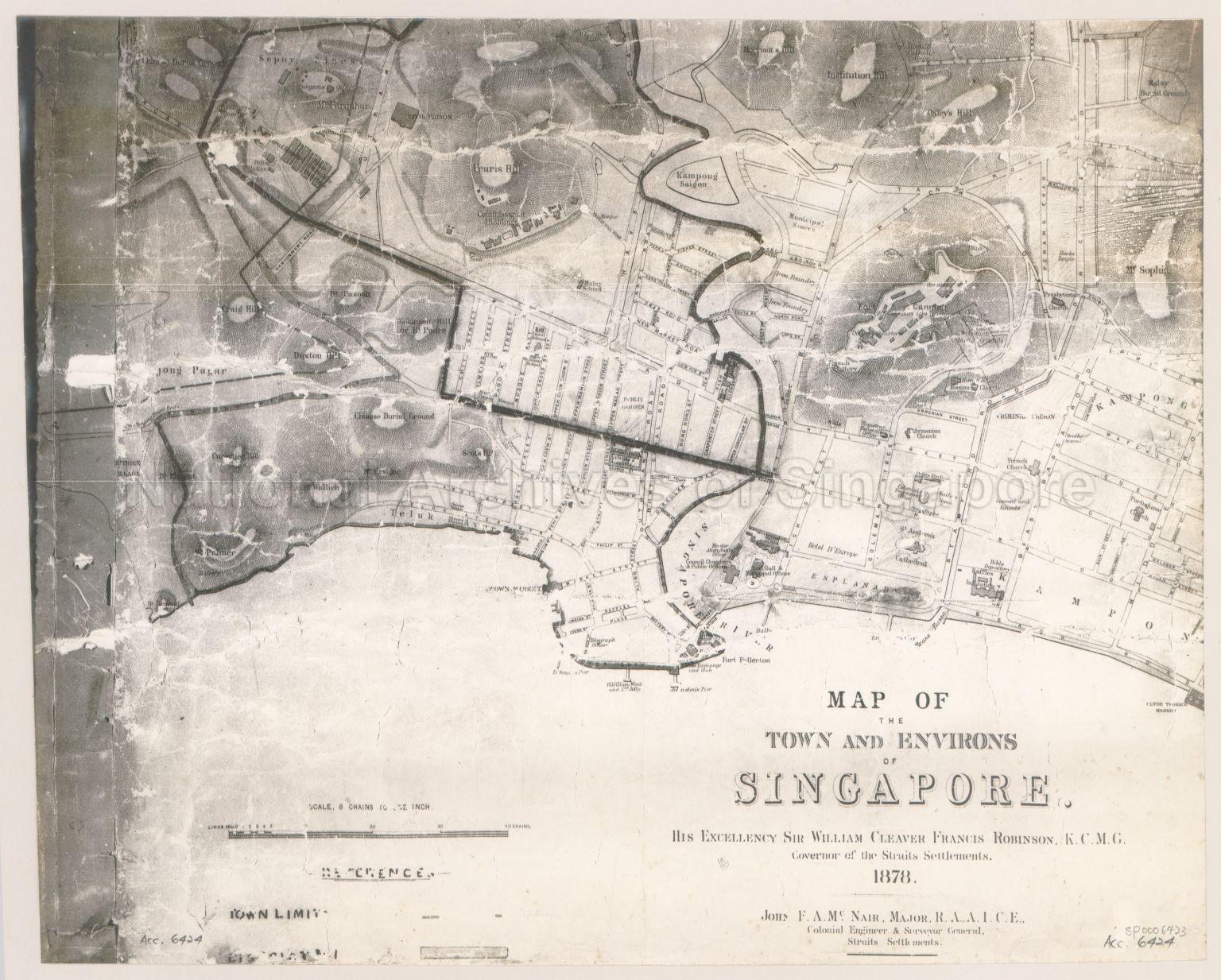 Map of the Town and Environs of Singapore