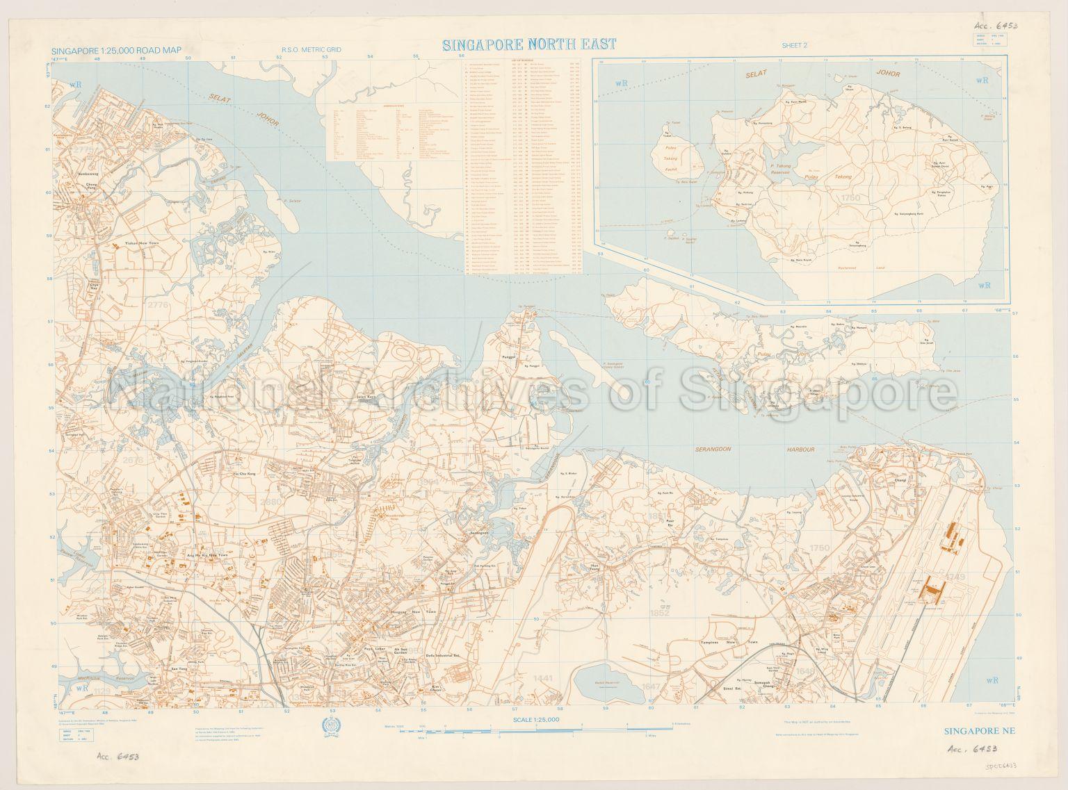 Singapore Road Map. Singapore North East Sheet 2