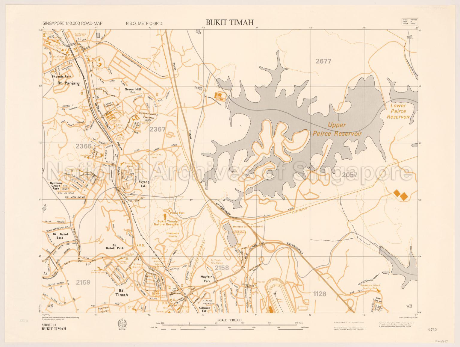Singapore Road Map. Bukit Timah