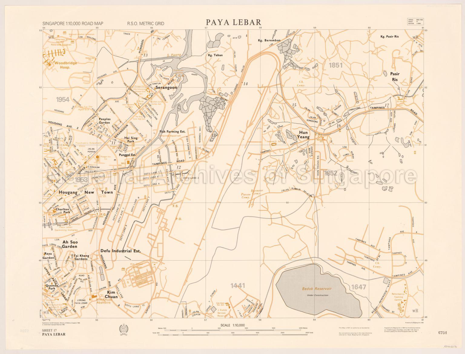 Singapore Road Map. Paya Lebar
