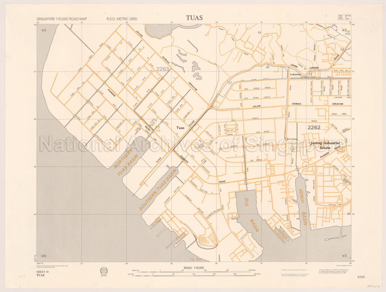 Singapore Road Map. Tuas