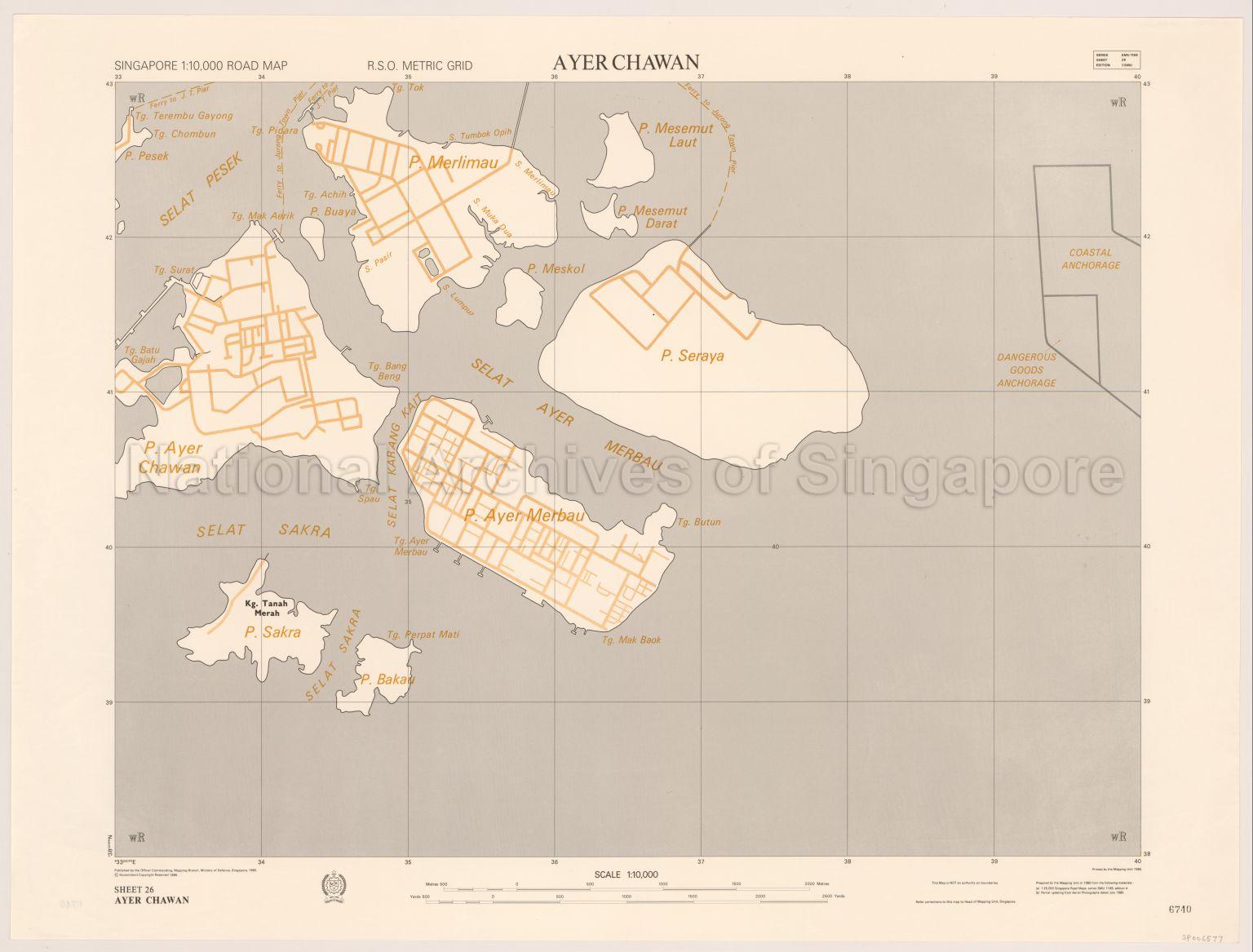 Singapore Road Map. Ayer Chawan