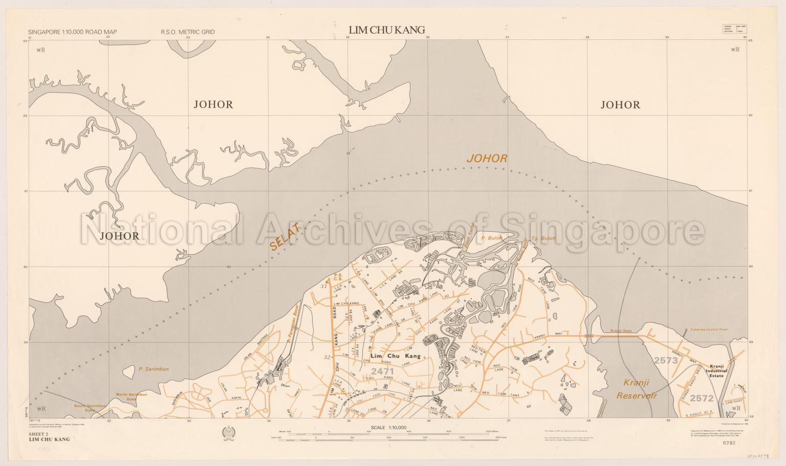 Singapore Road Map. Lim Chu Kang
