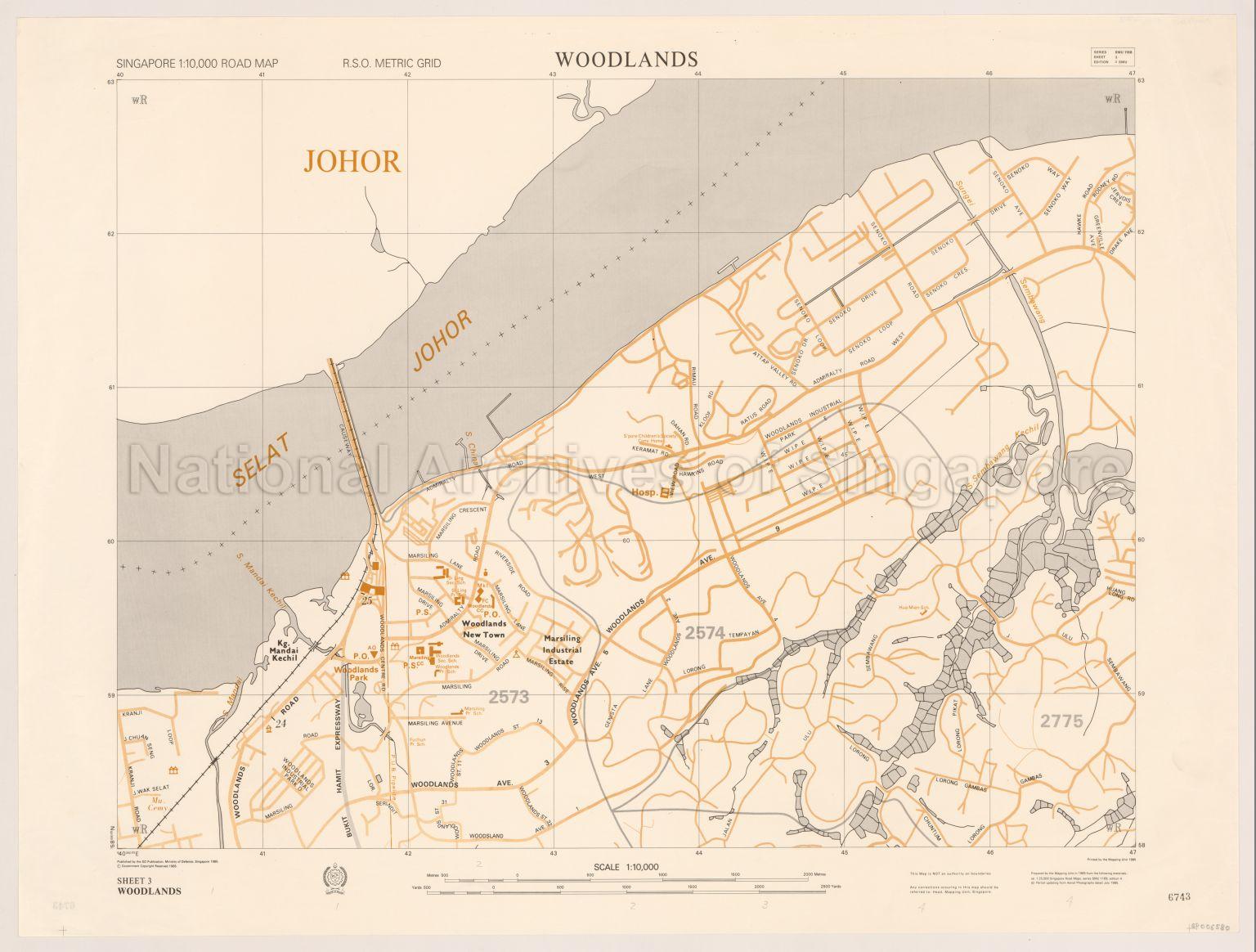 Singapore Road Map. Woodlands