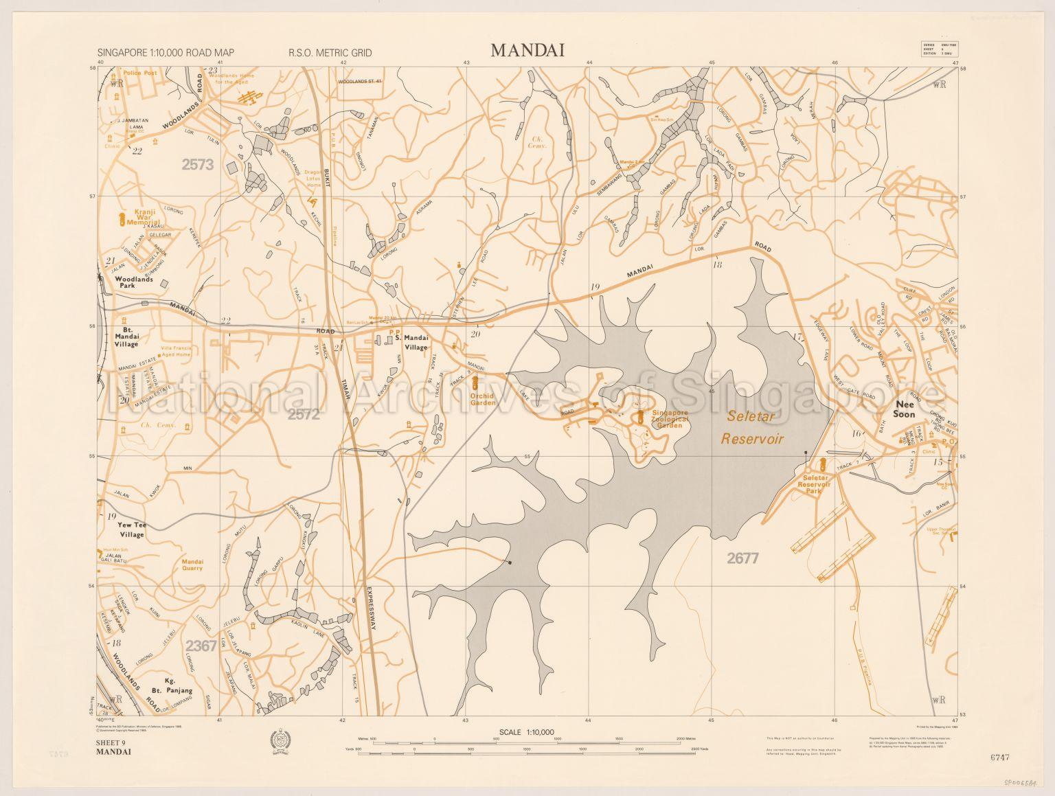 Singapore Road Map. Mandai