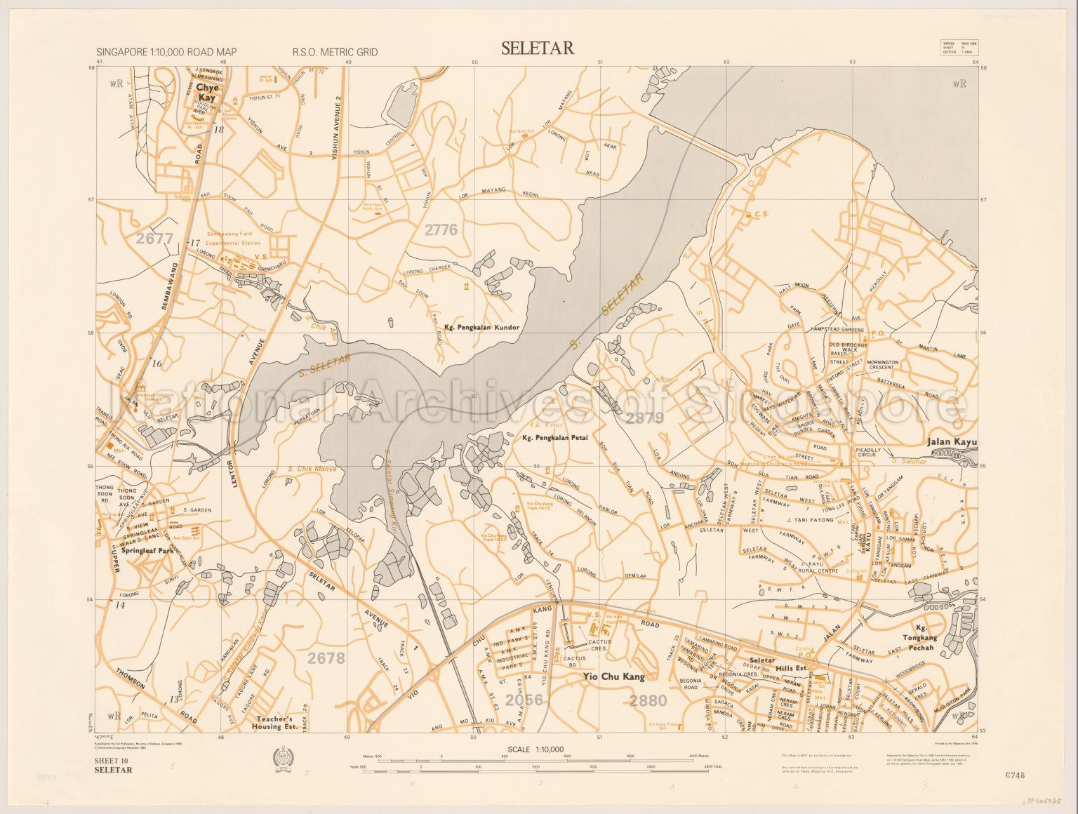 Singapore Road Map. Seletar