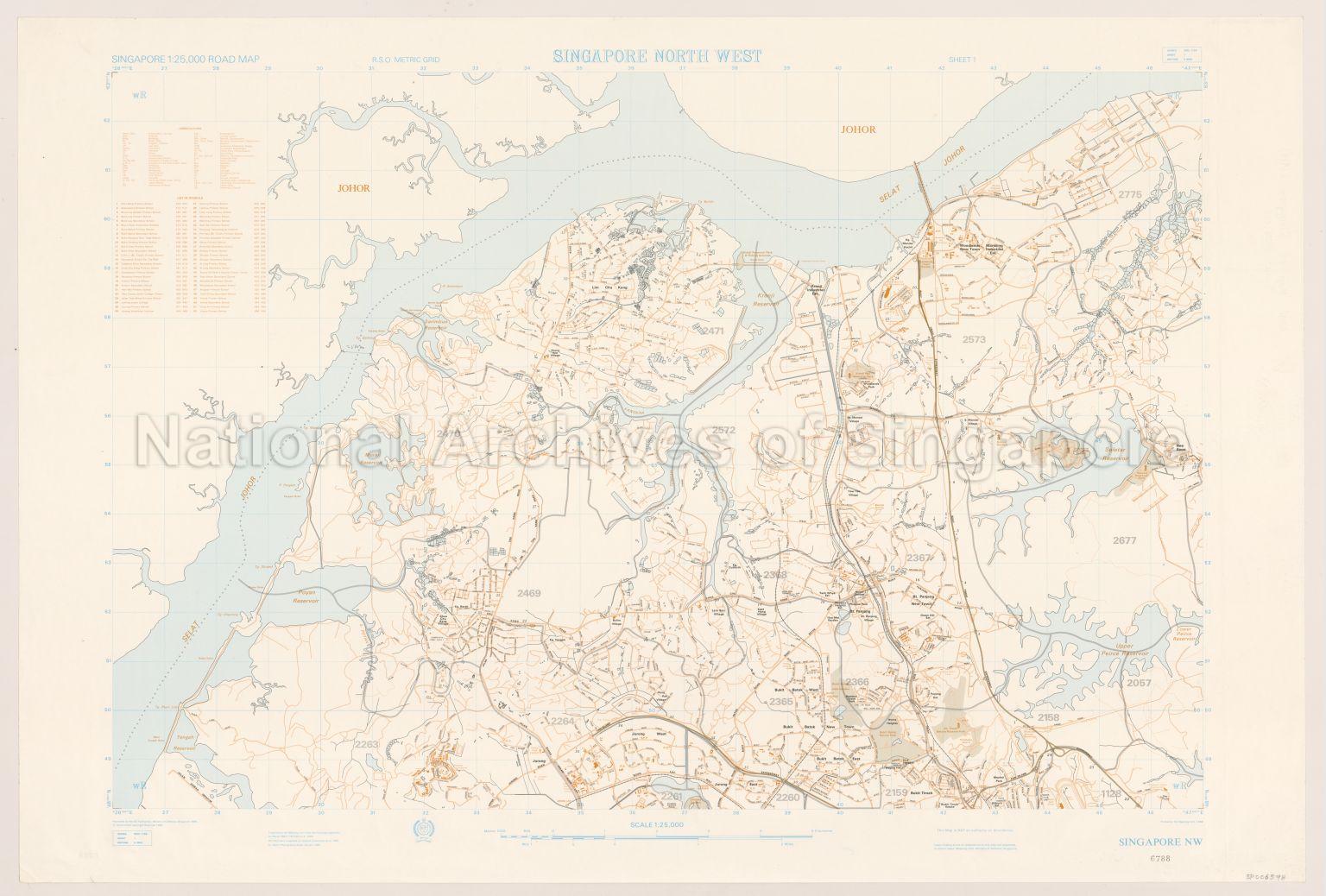 Singapore Road Map. Singapore North West