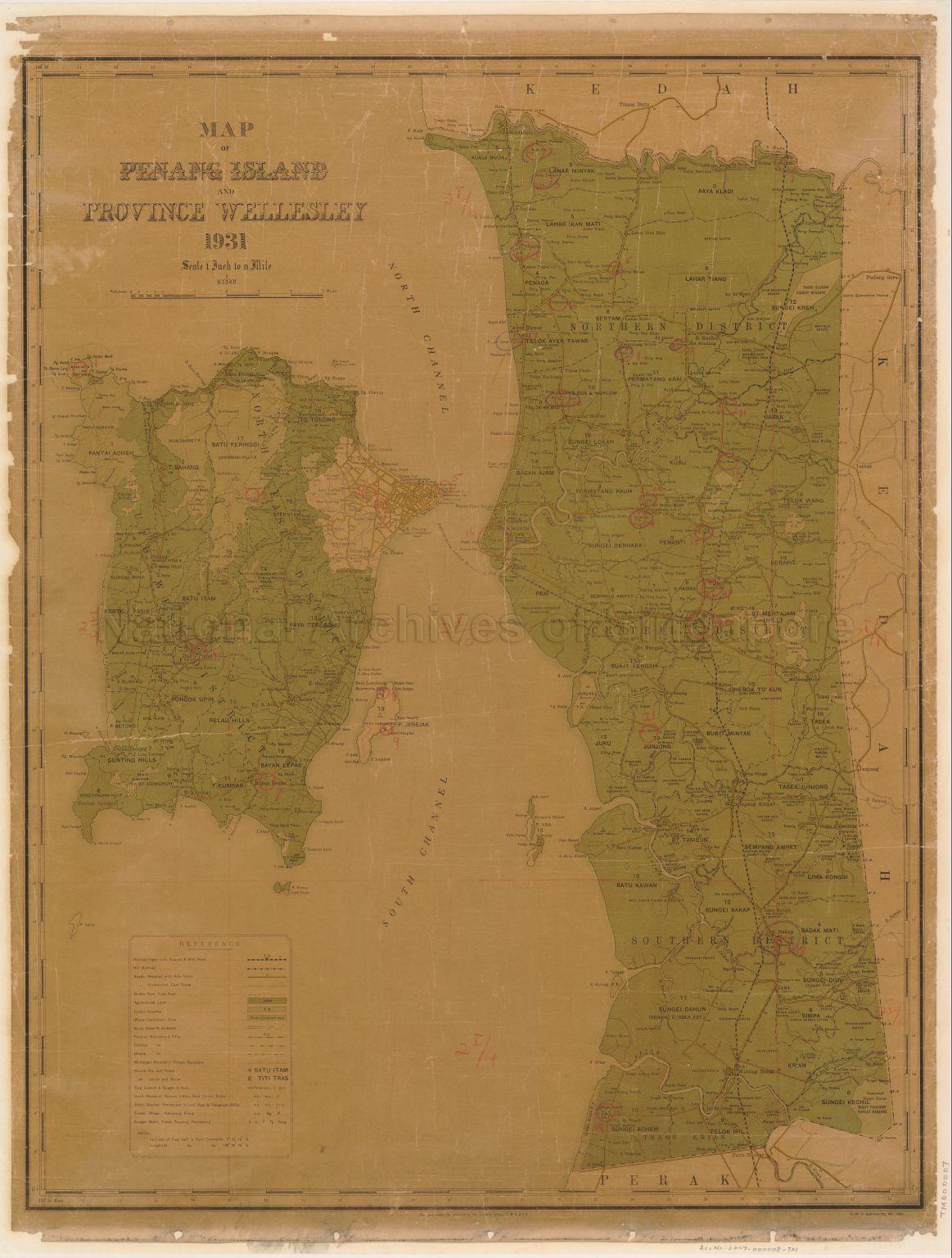 Map of Penang Island and Province Wellesley