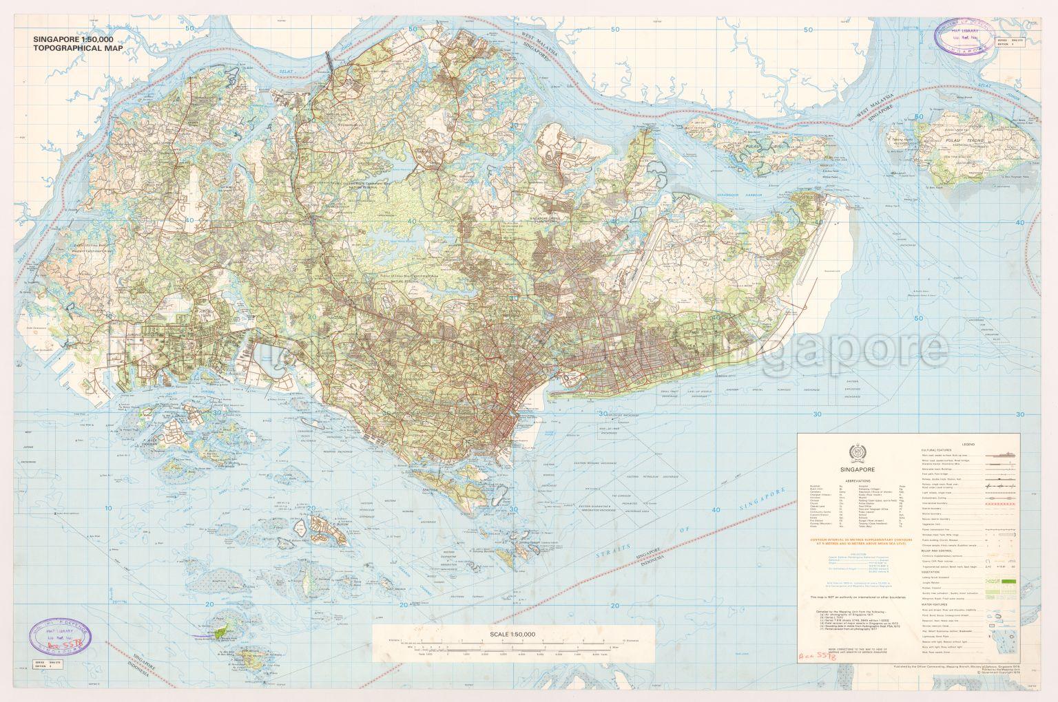 Singapore Topographical Map