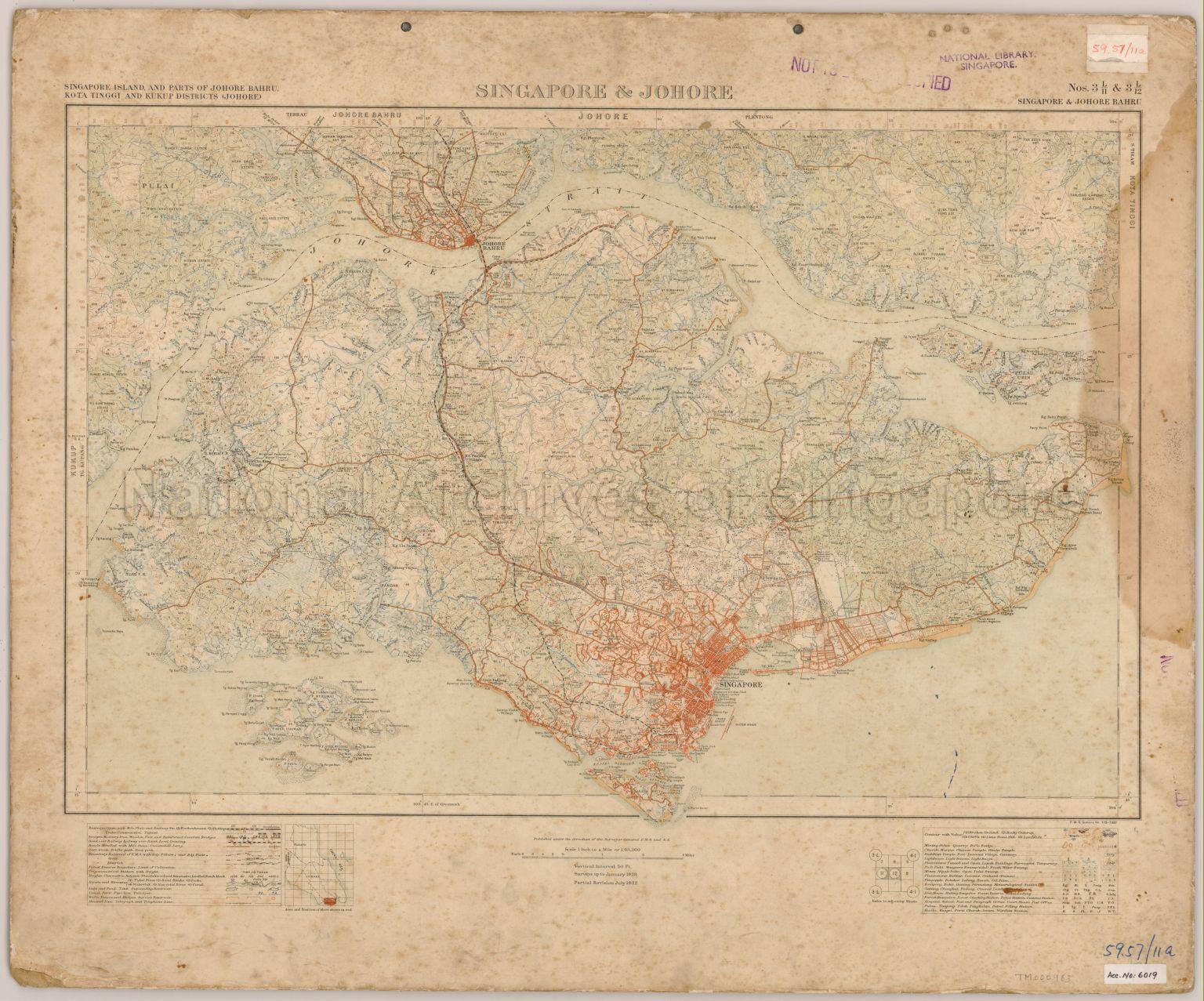 Singapore and Johore. Singapore Island, And Parts of Johore  …