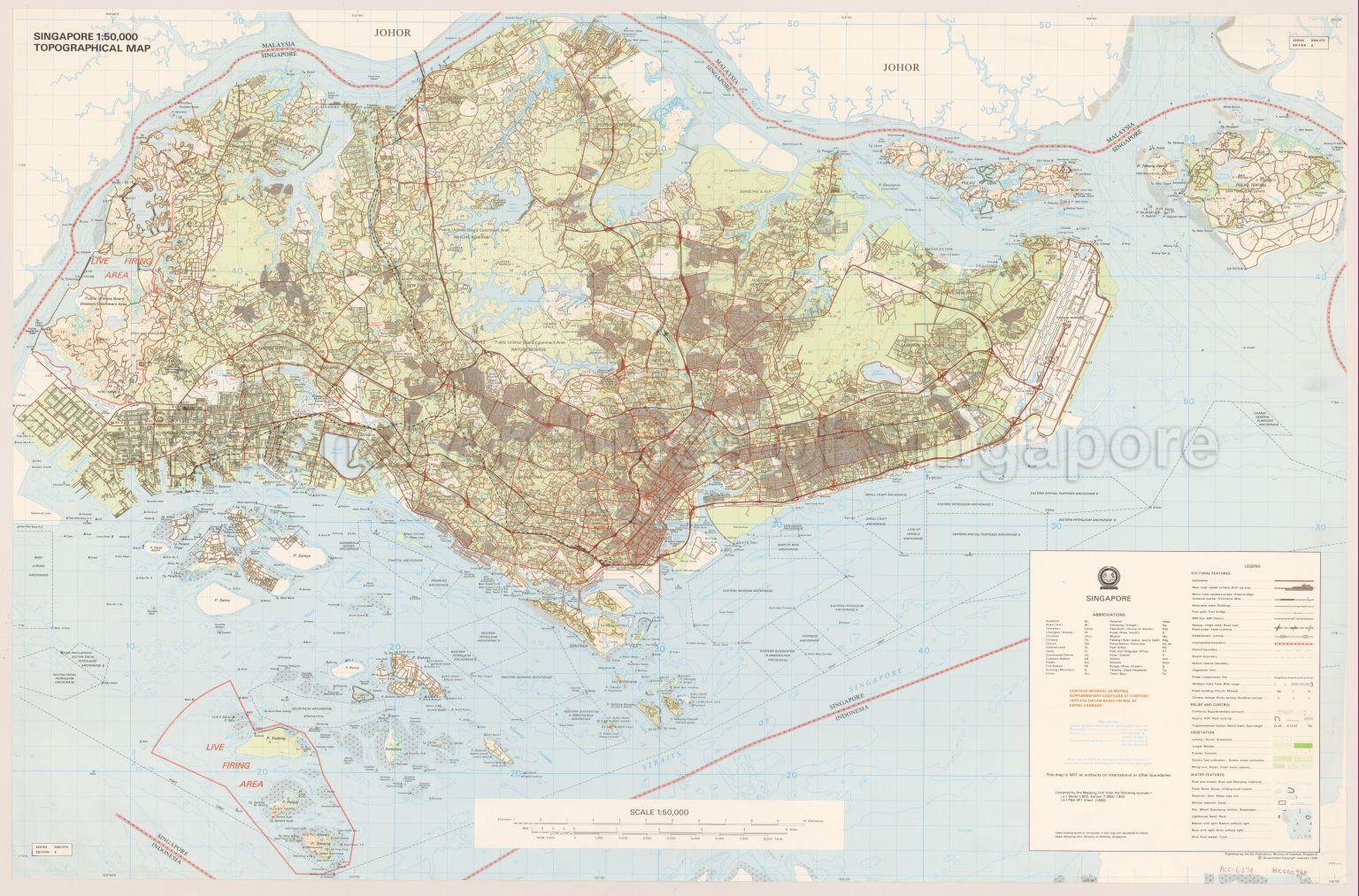 Singapore Topographical Map