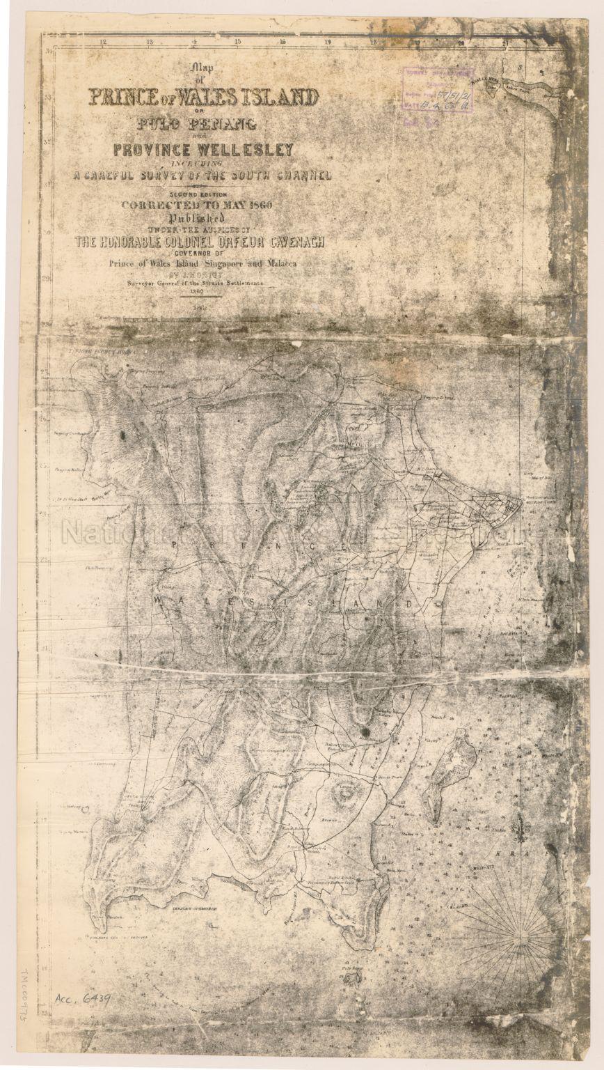 Map of Prince of Wales Island or Pulo Penang and Province  …
