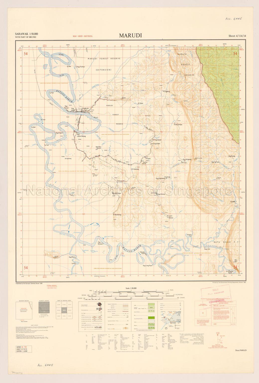 Sarawak with Part of Brunei. Marudi
