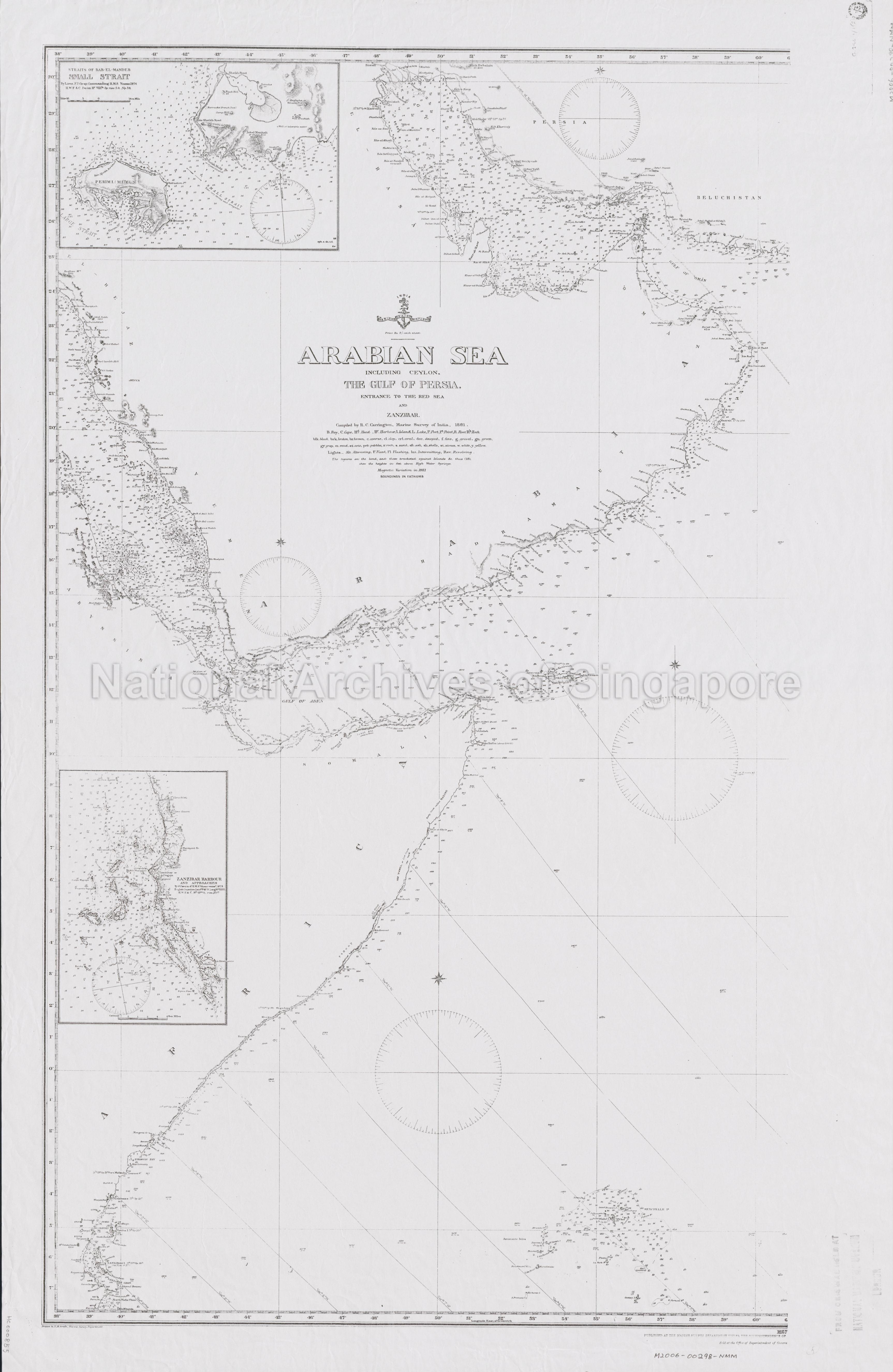 Arabian Sea Including Ceylon, The Gulf of Persia, Entrance  …