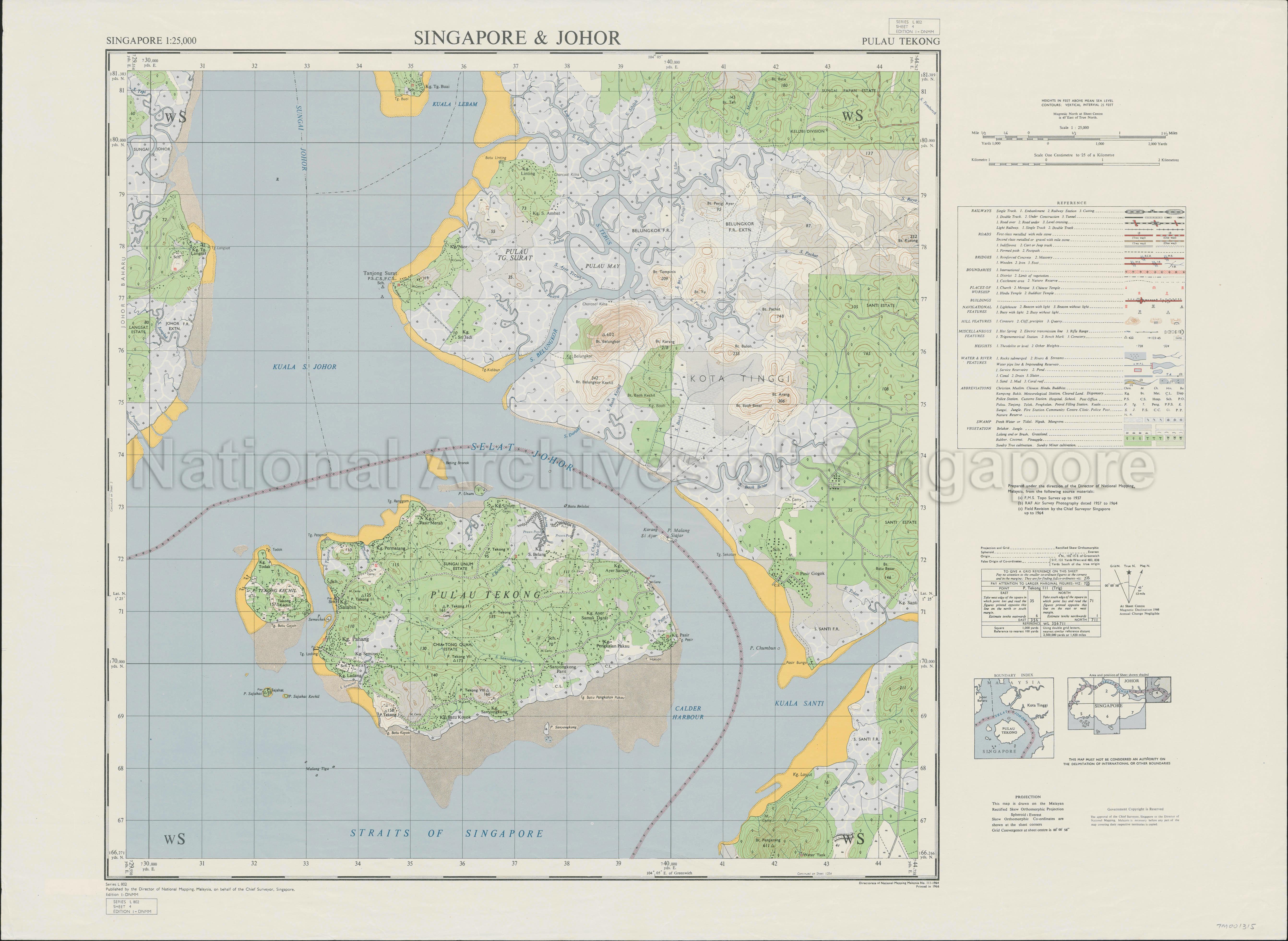 Singapore And Johor. Pulau Tekong