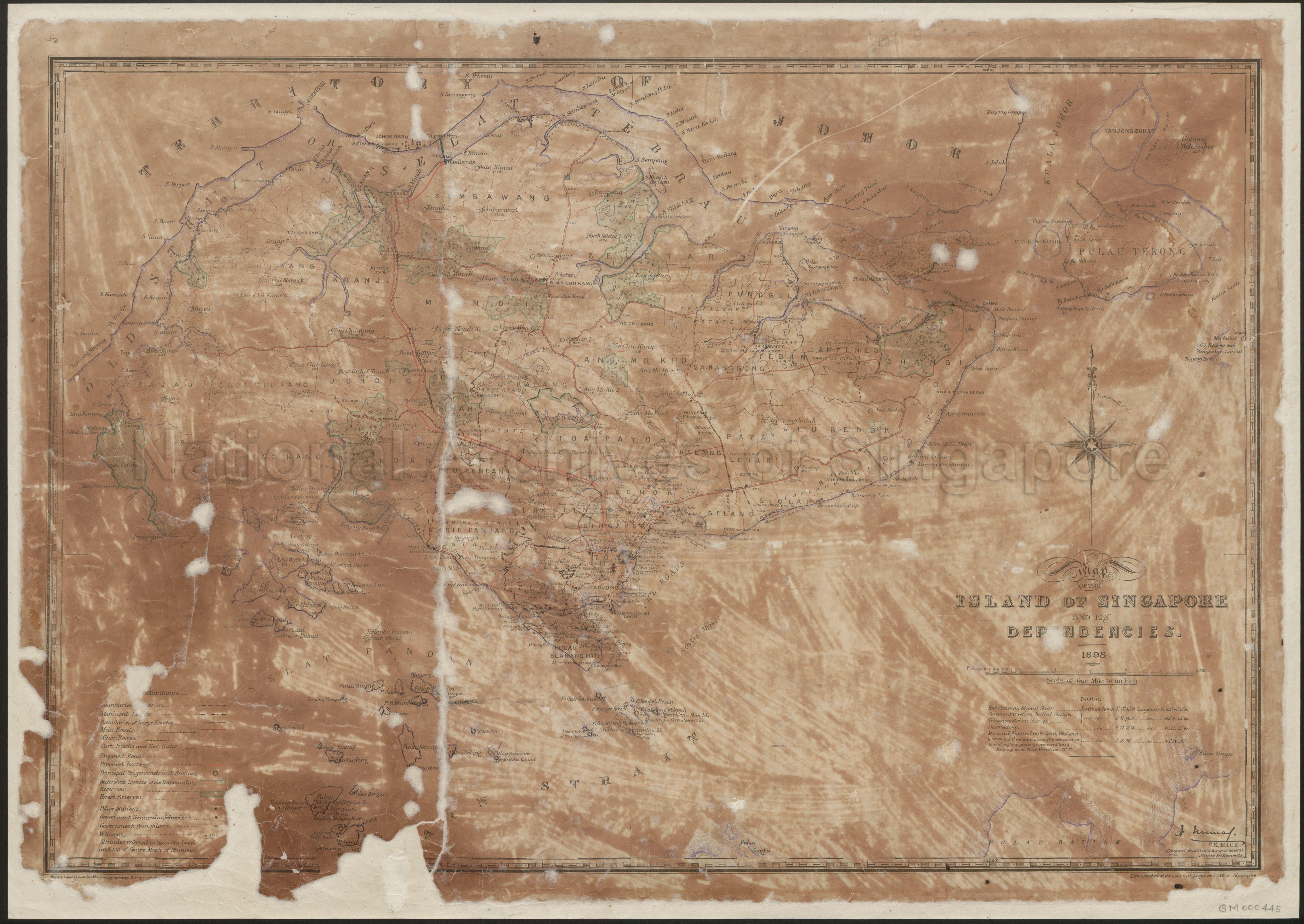 Map of the Island of Singapore and its Dependencies