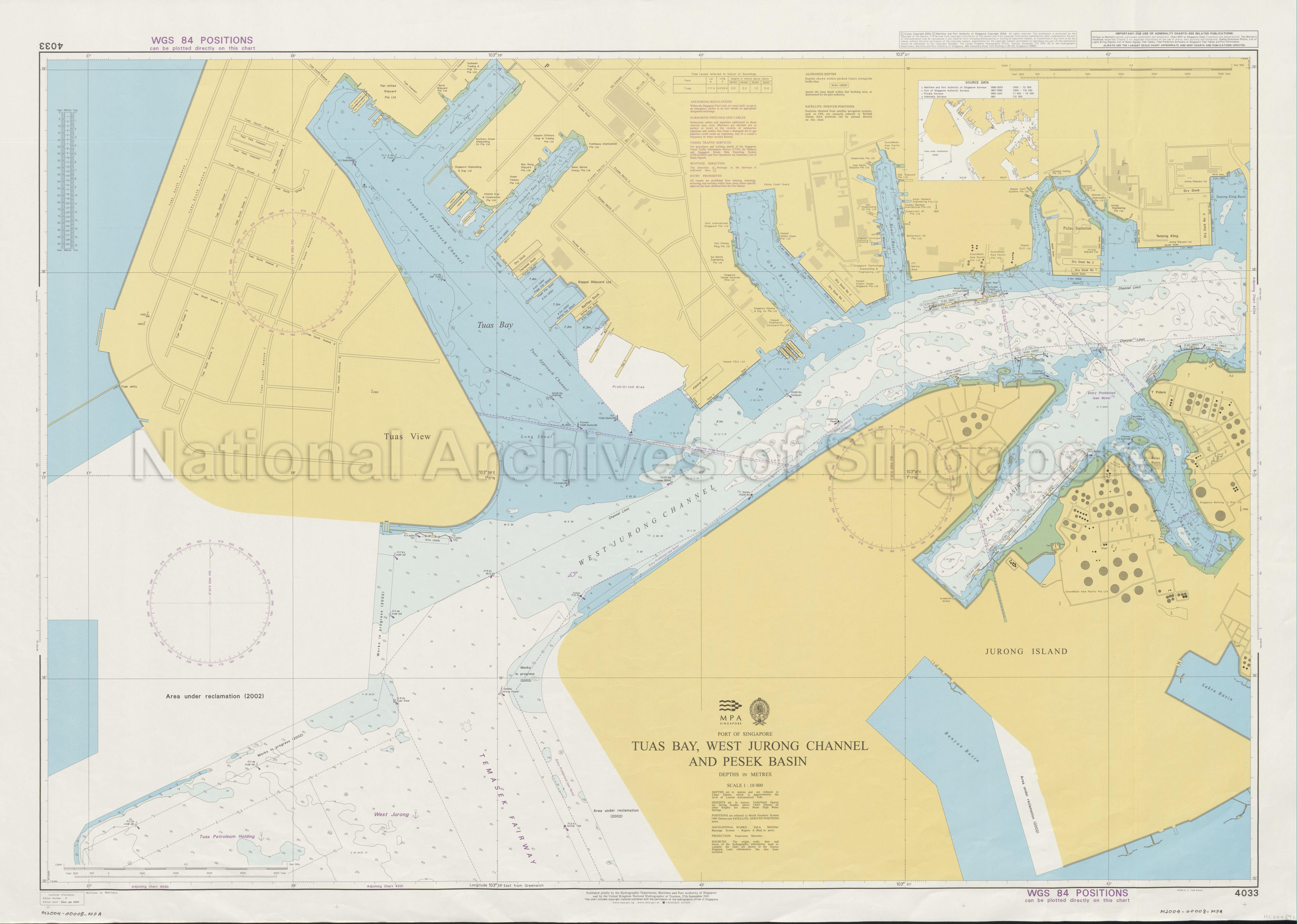 Port Of Singapore. Tuas Bay, West Jurong Channel And Pesek  …