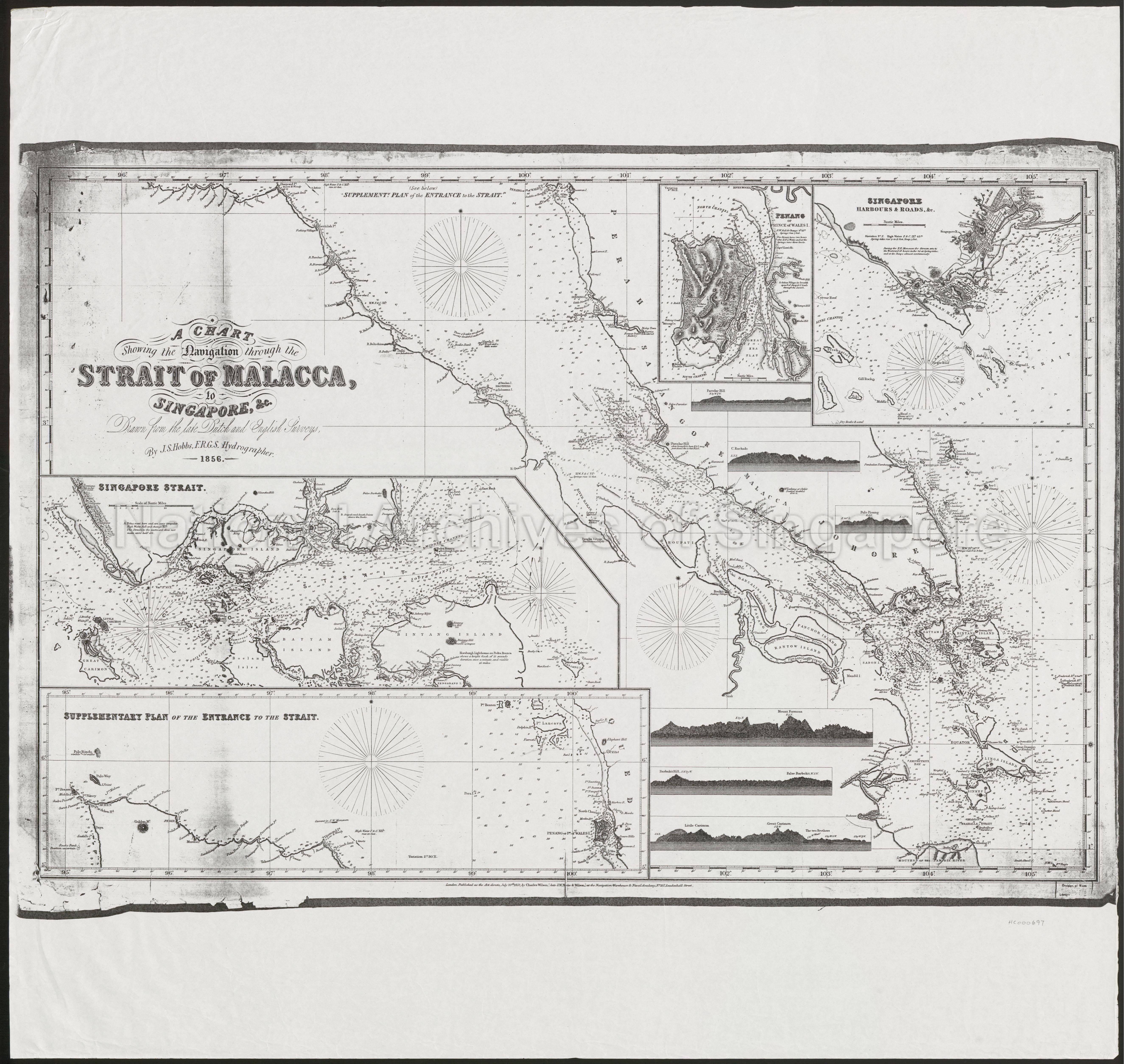 A Chart Showing The Navigation Through The Strait Of Malacca …