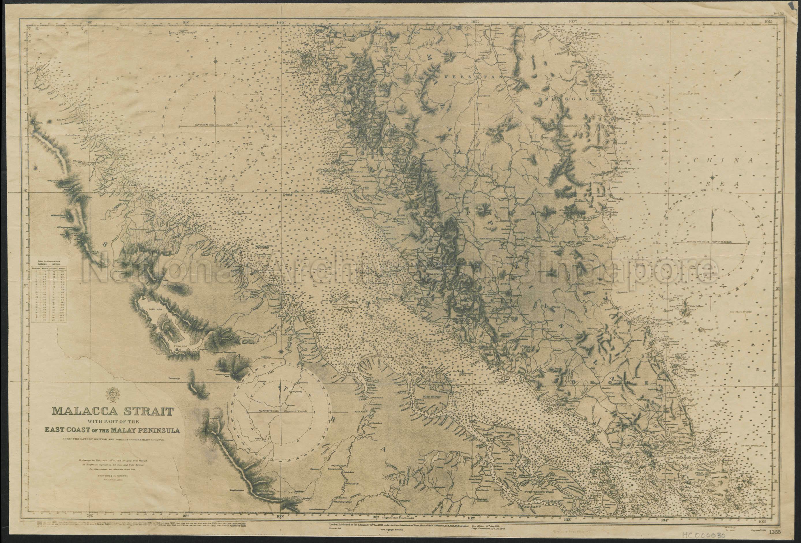 Malacca Strait with Part of the East Coast of the Malay  …