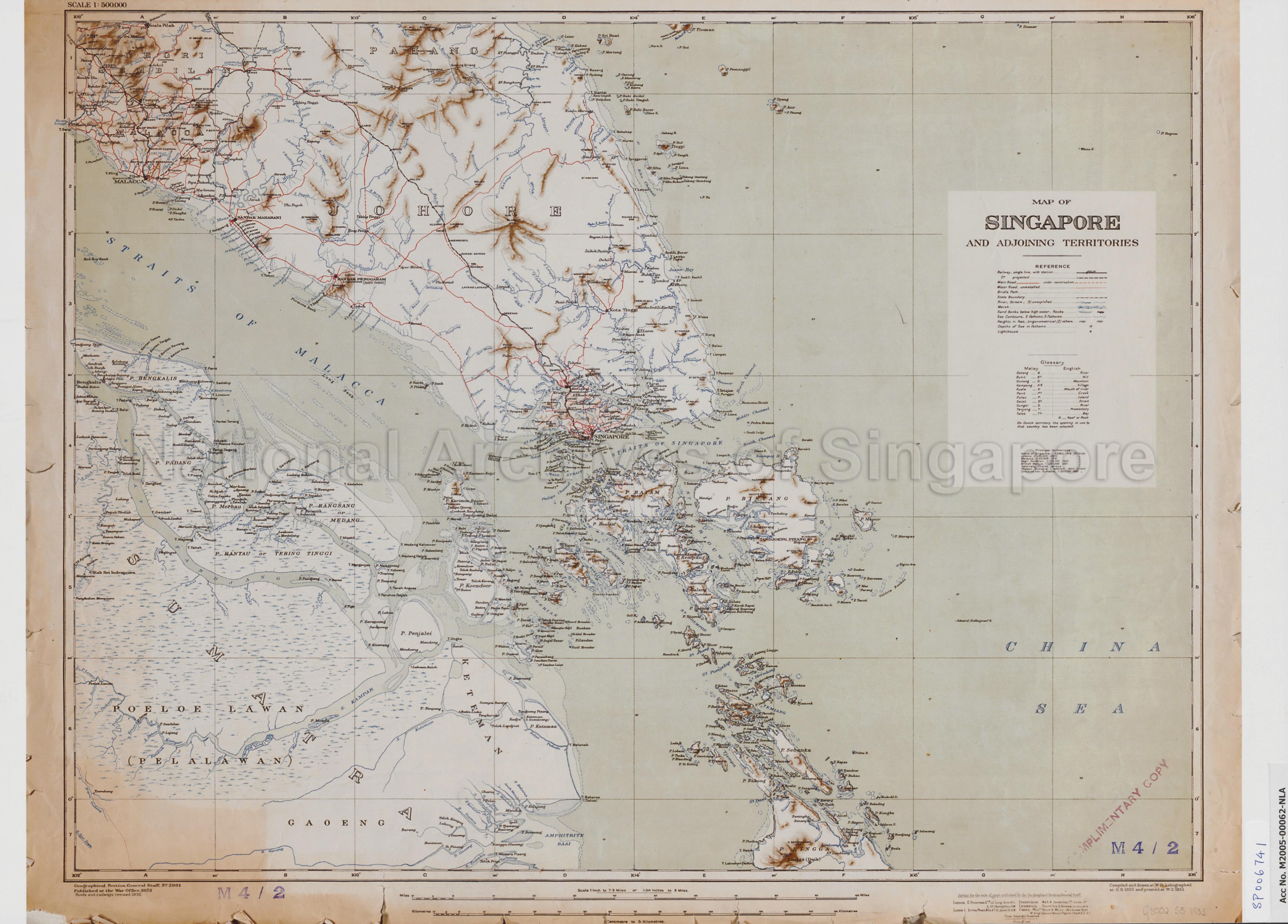 Map of Singapore and Adjoining Territories