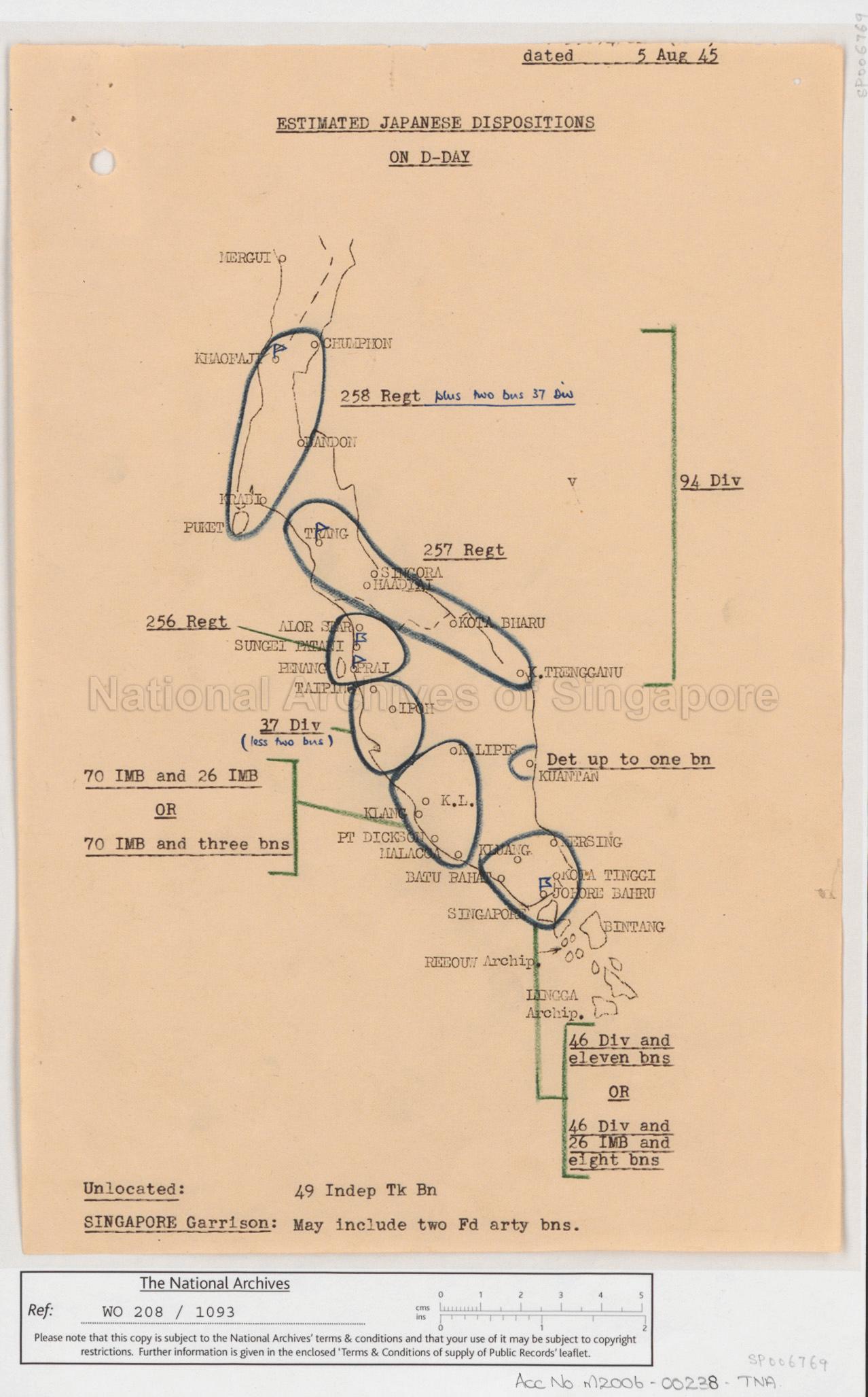 Estimated Japanese Dispositions on D-Day
