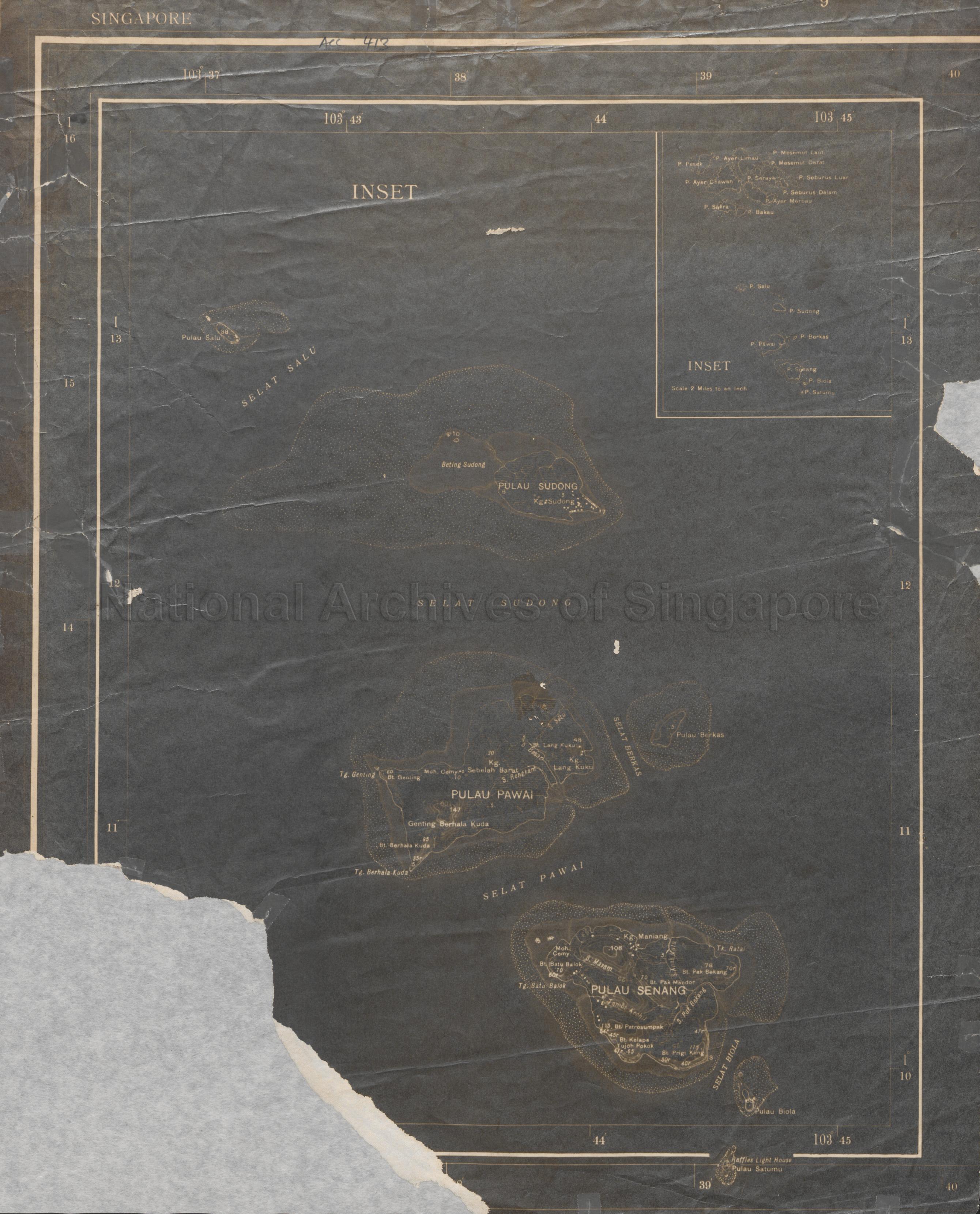 Singapore. Insets. Pulau Sudong, Pulau Pawai, Pulau Senang  …