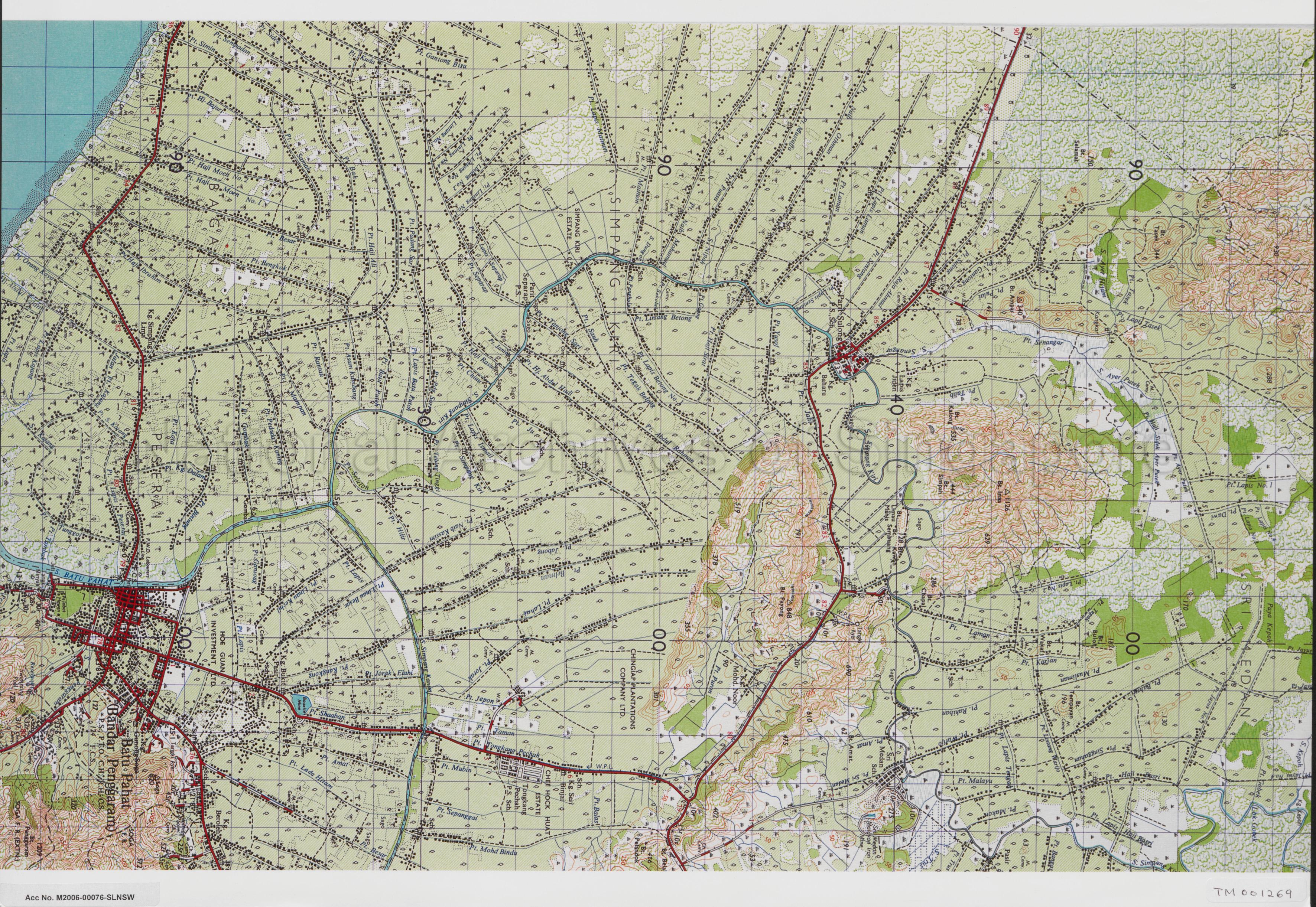 Malaysia Map Extracts: Batu Pahat (Bandar Penggaram)