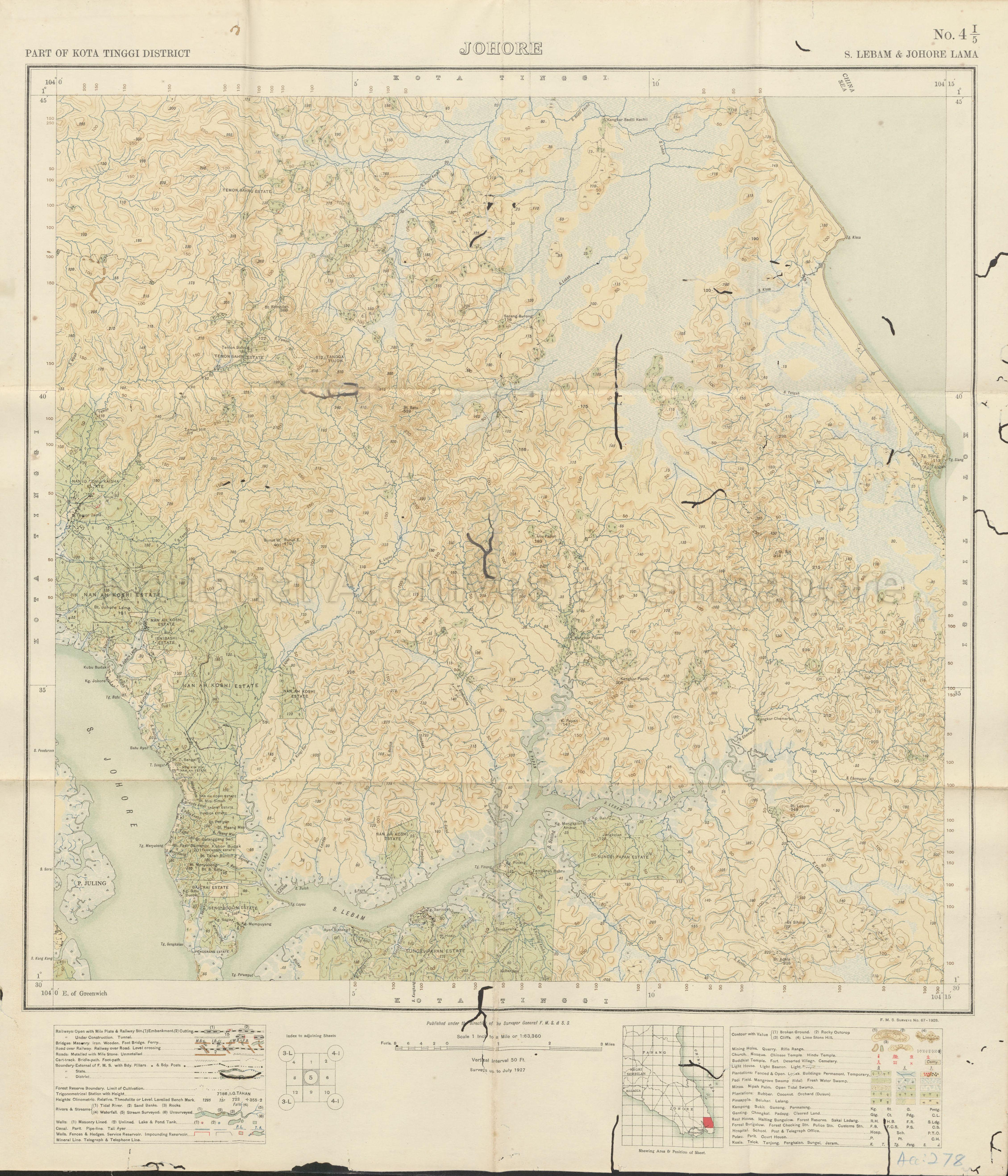 Part of Kota Tinggi District, Sungei Lebam and Johore Lama,  …