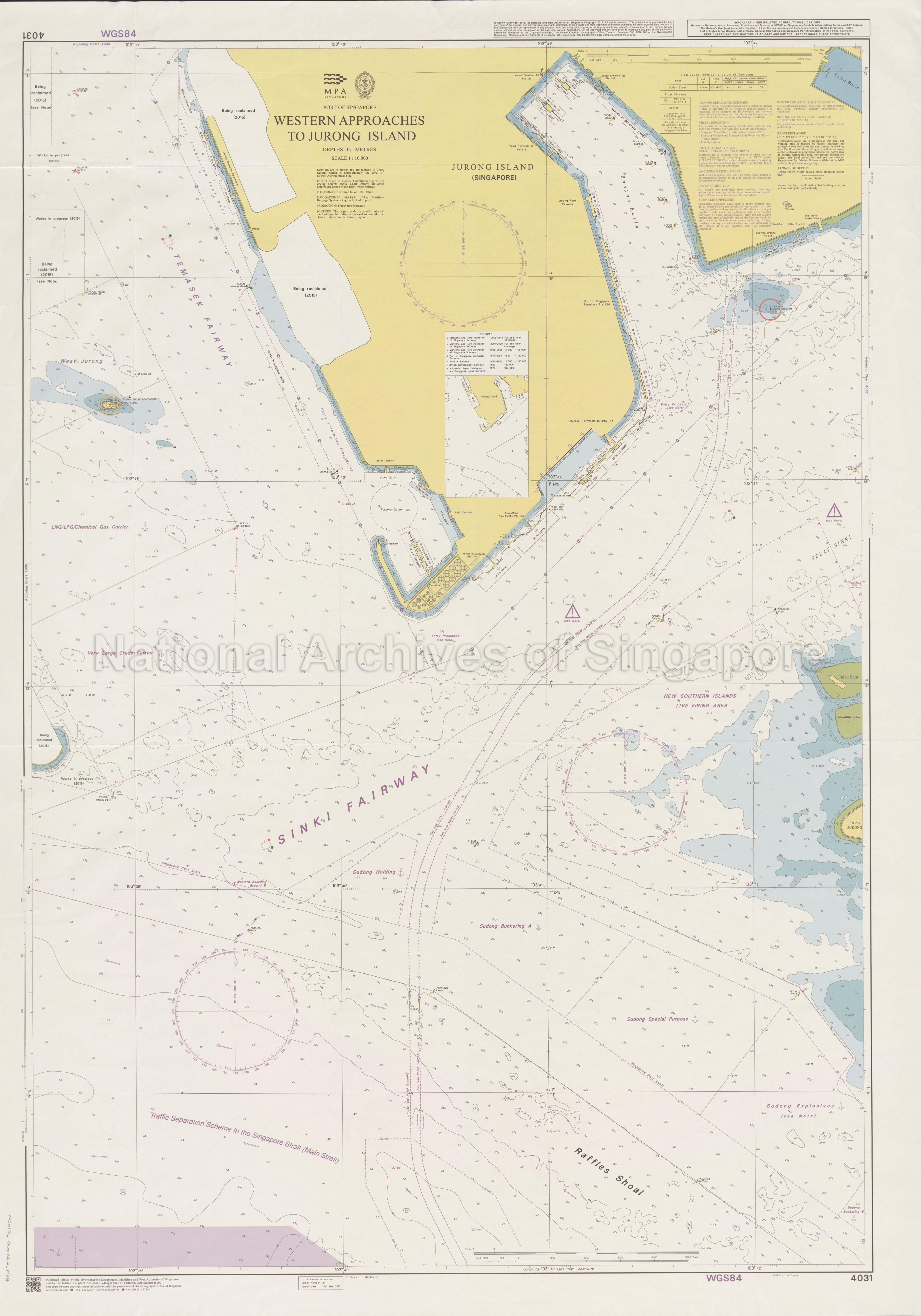 Port Of Singapore. Western Approaches To Jurong Island