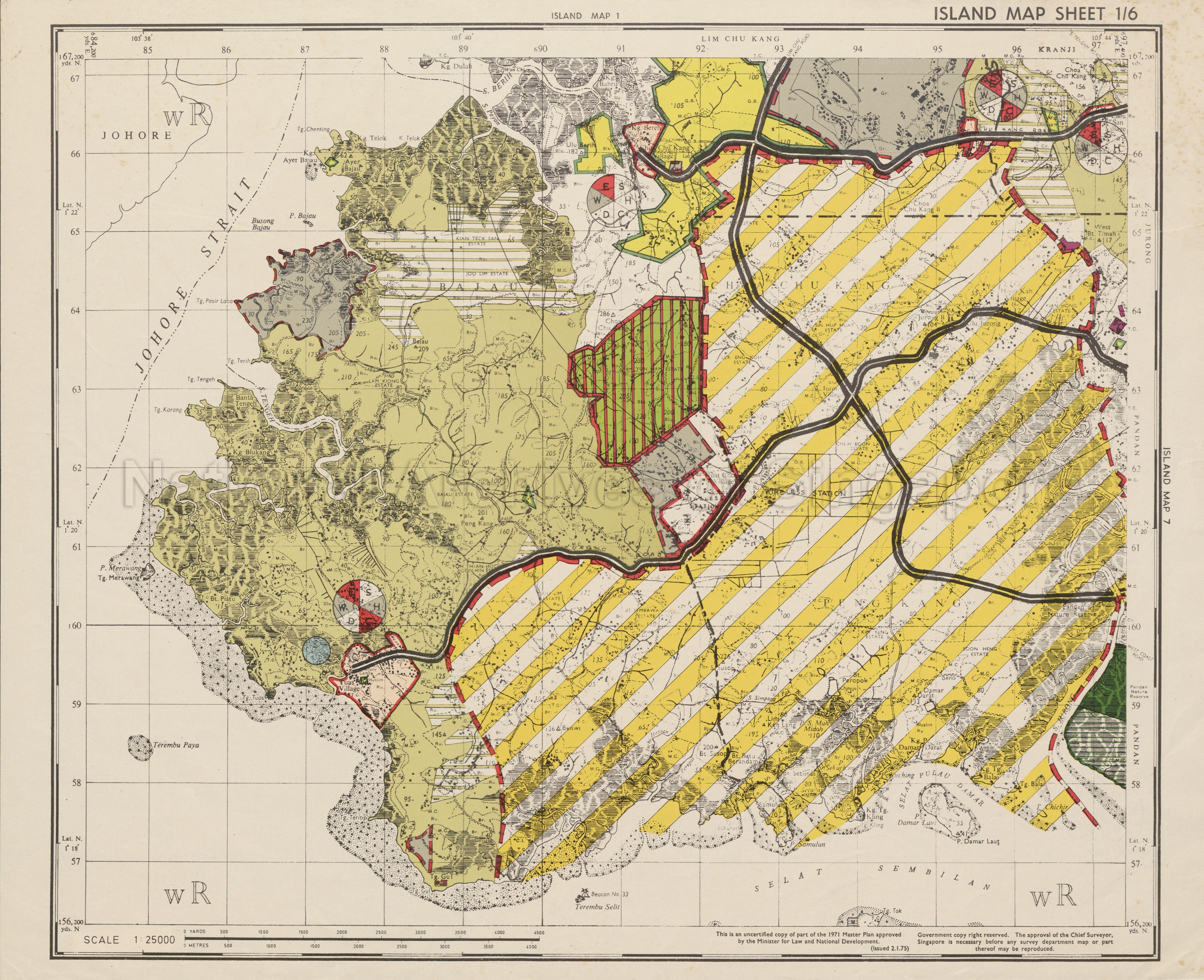 1971 Master Plan: Singapore Island Map Sheet 1/6
