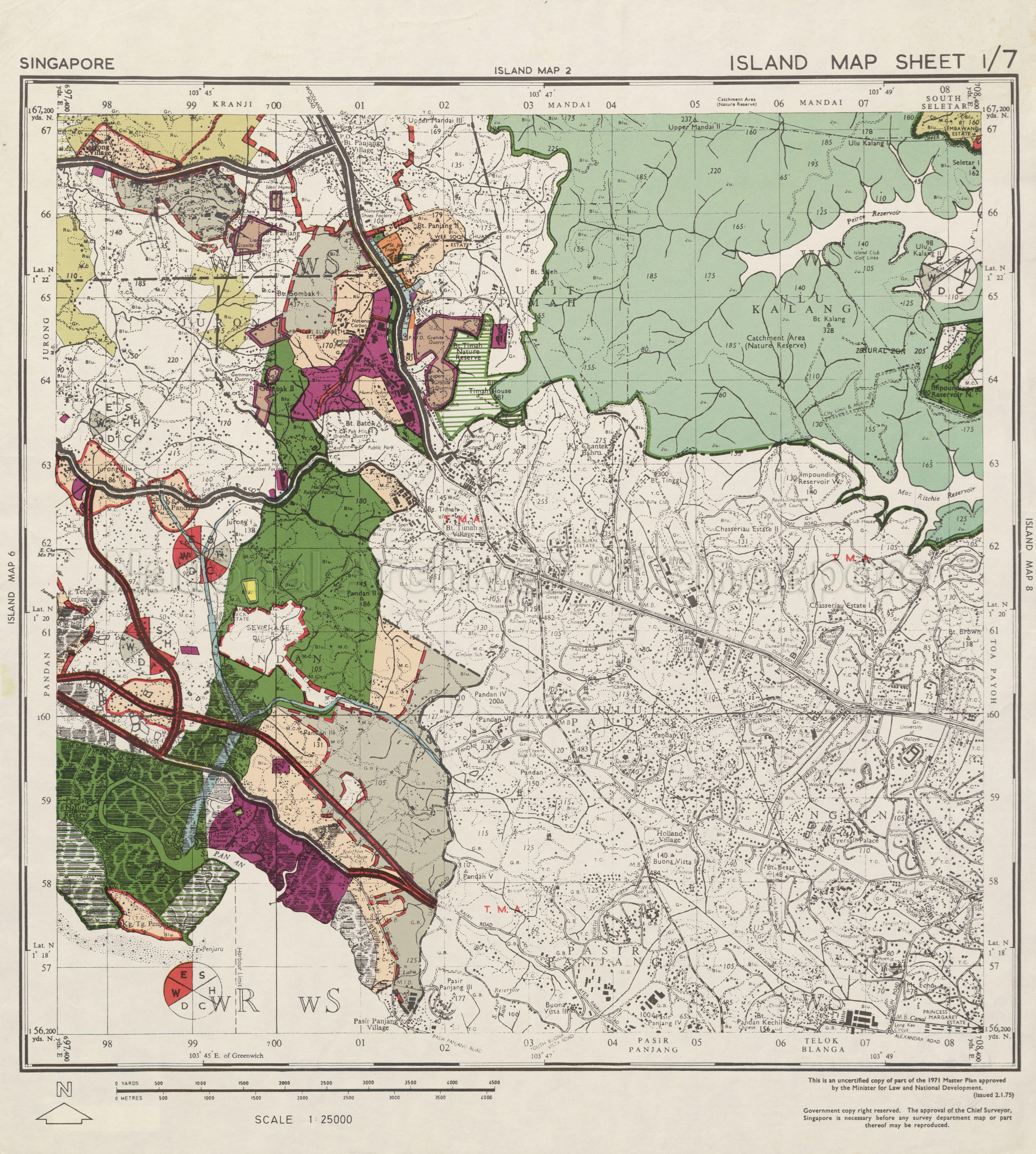 1971 Master Plan: Singapore Island Map Sheet 1/7
