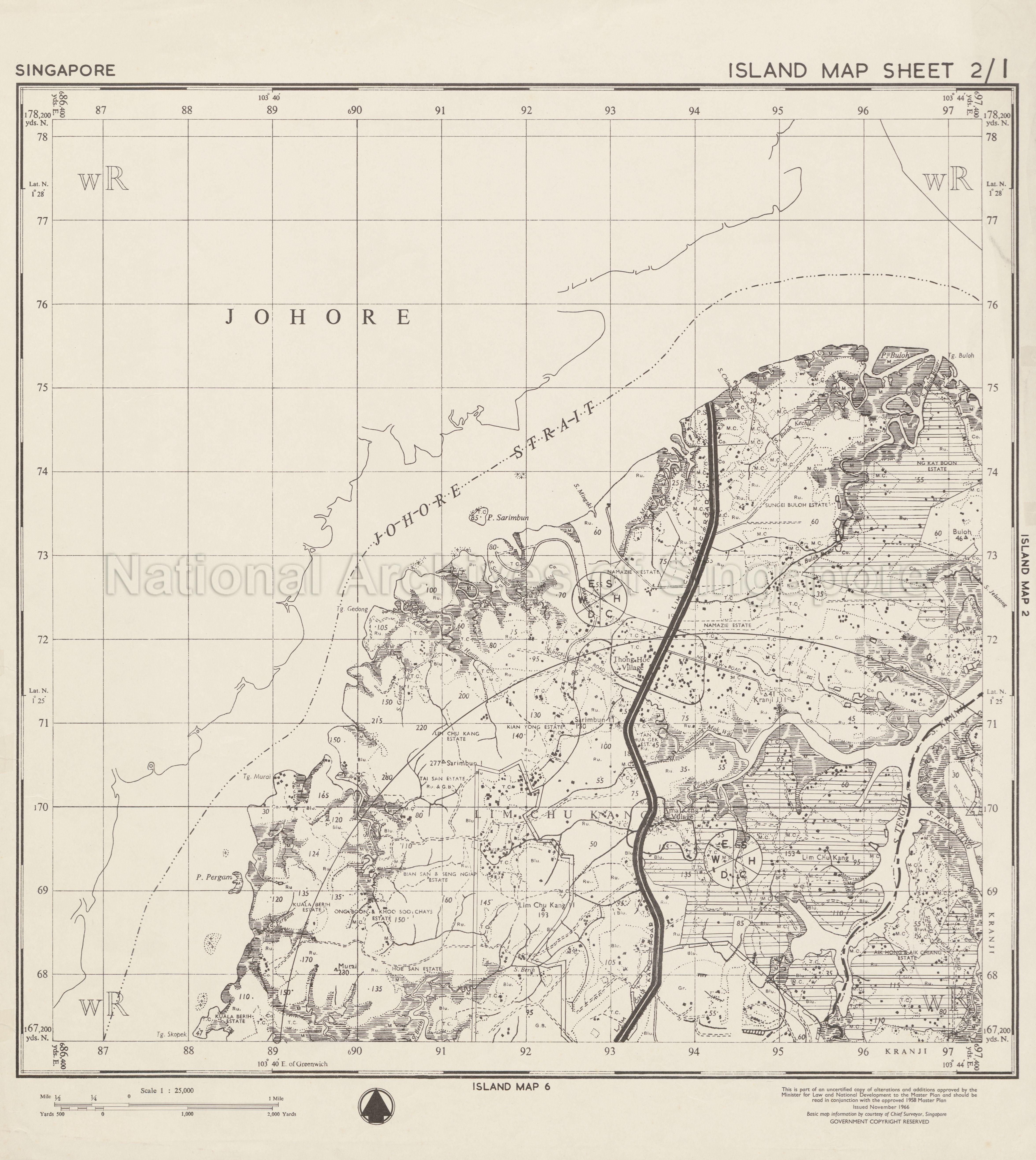 1958 Master Plan: Singapore Island Map Sheet 2/1