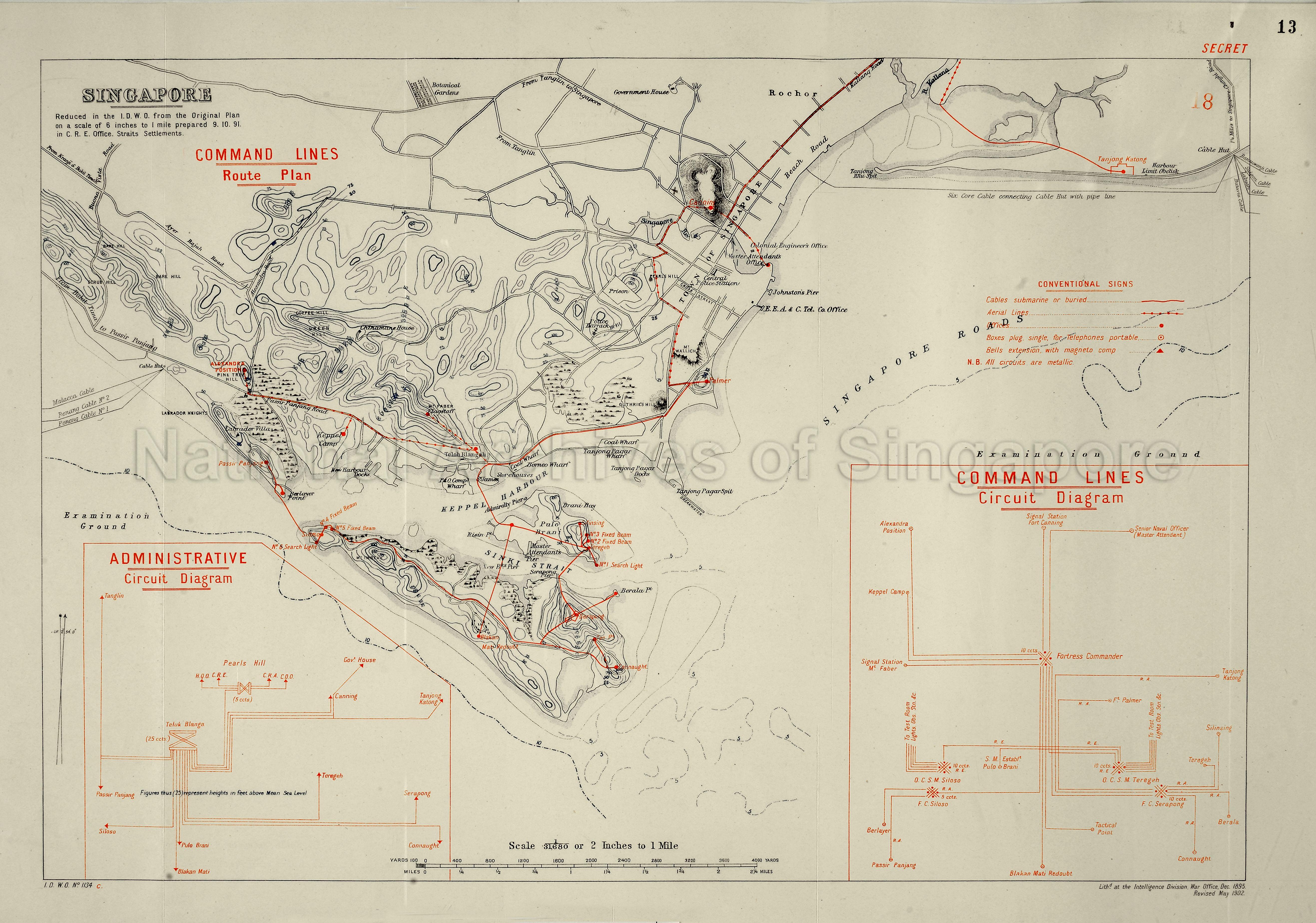 Singapore: Command Lines Route Plan, 1902