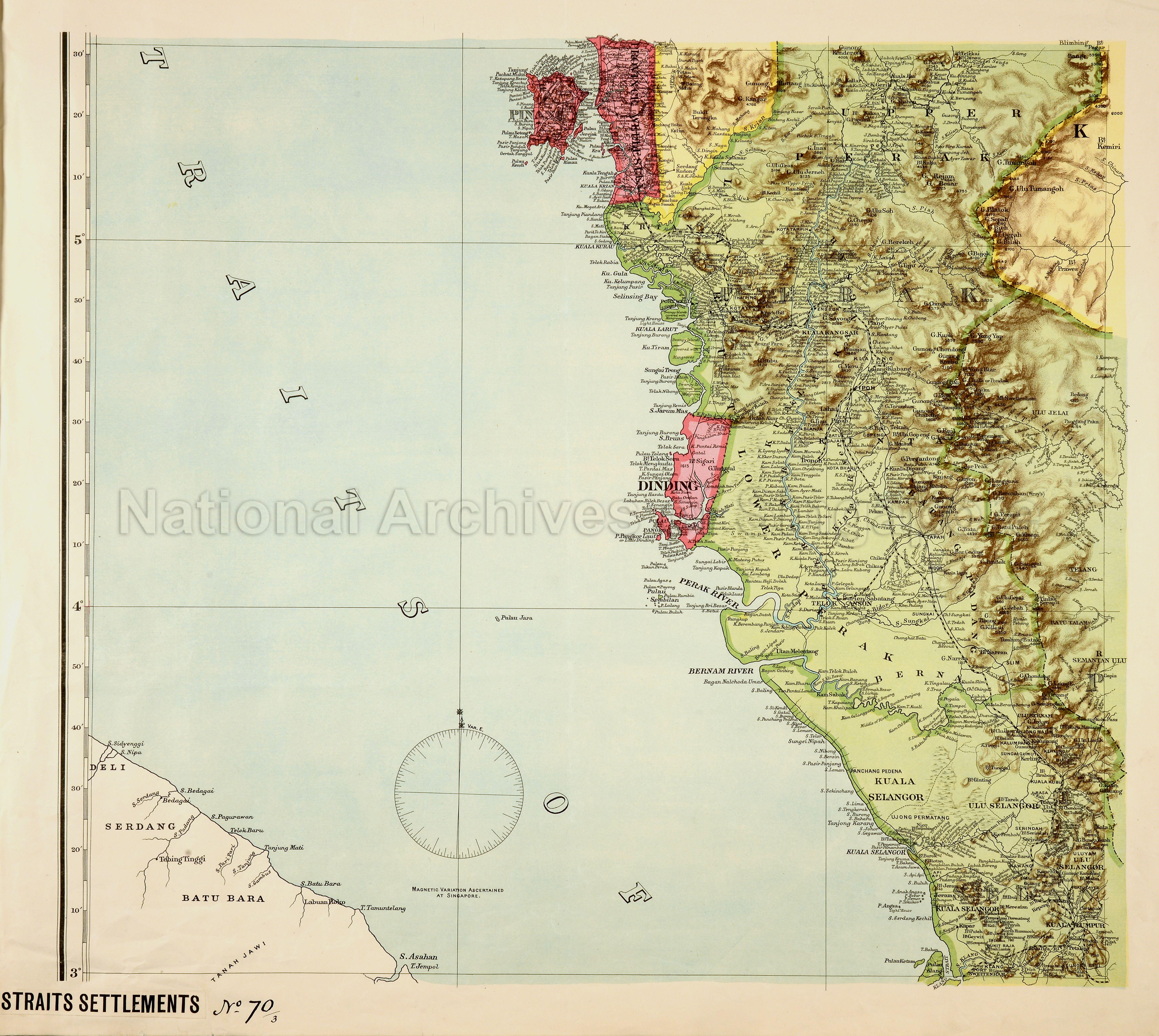 Map of the Malay Peninsula: Straits of Malacca and the coast …
