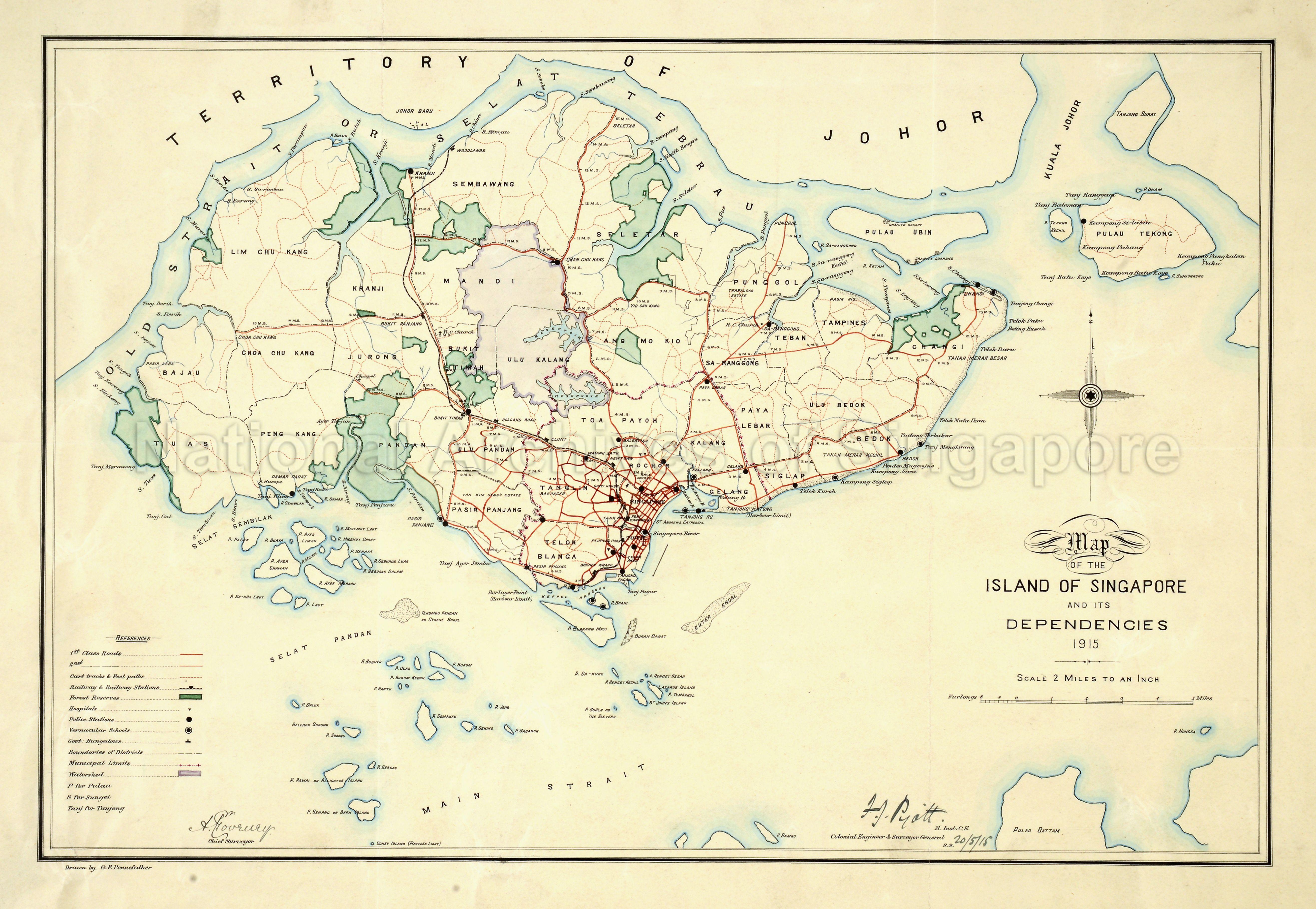 Map of the Island of Singapore and its dependencies