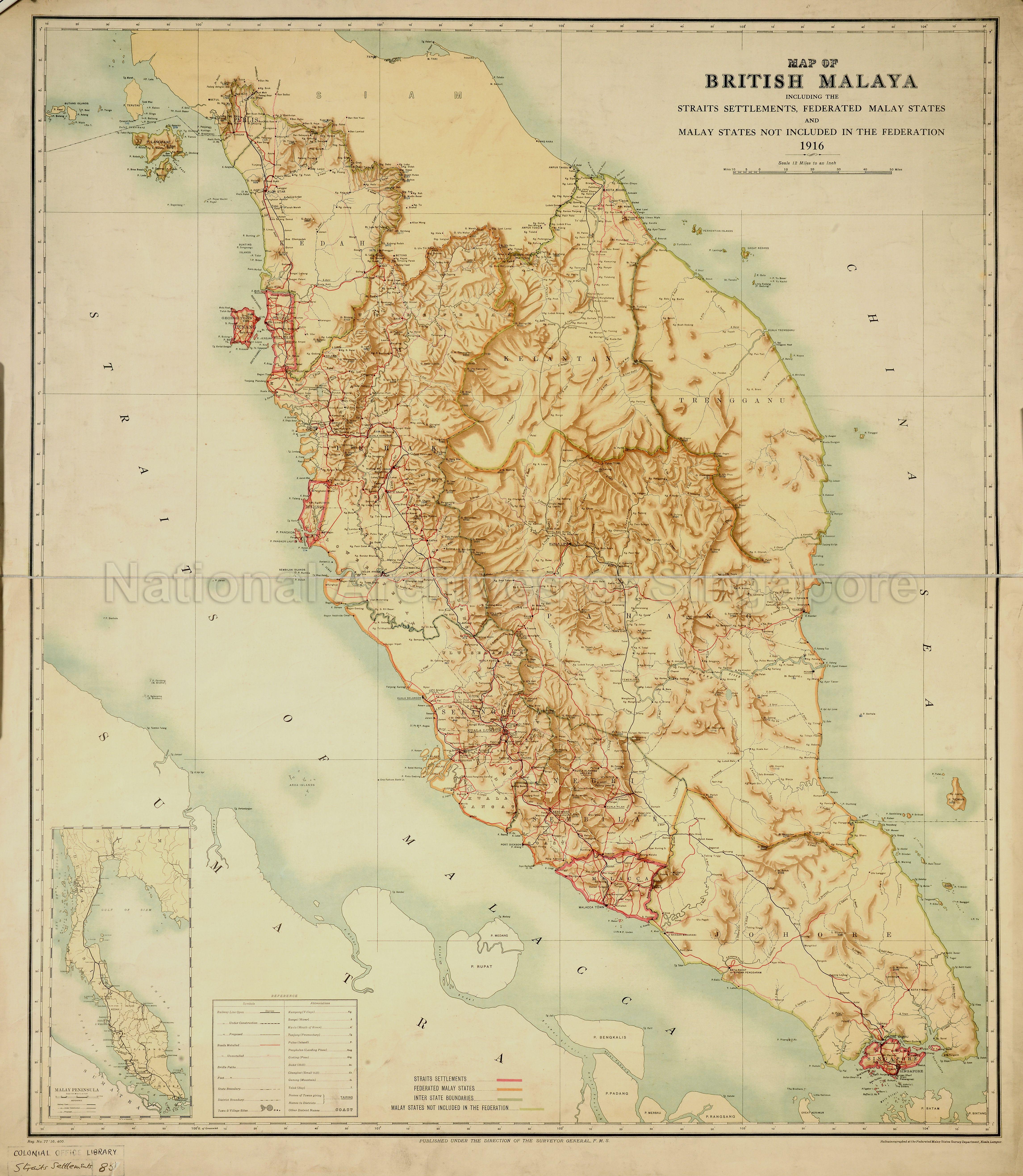 Map of British Malaya Including The Straits Settlements,  …