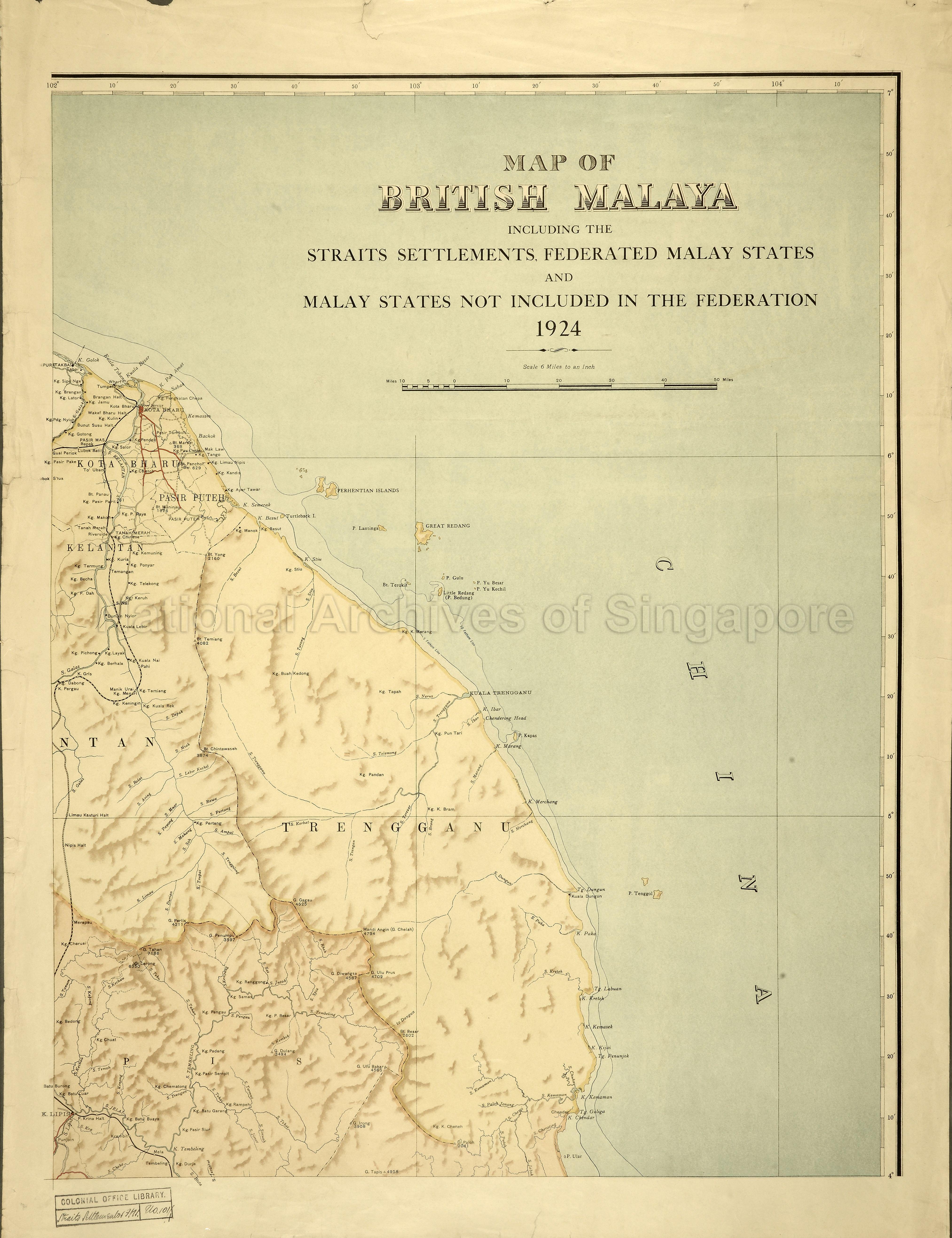 Map of British Malaya with an inset of the Malay Peninsula,  …