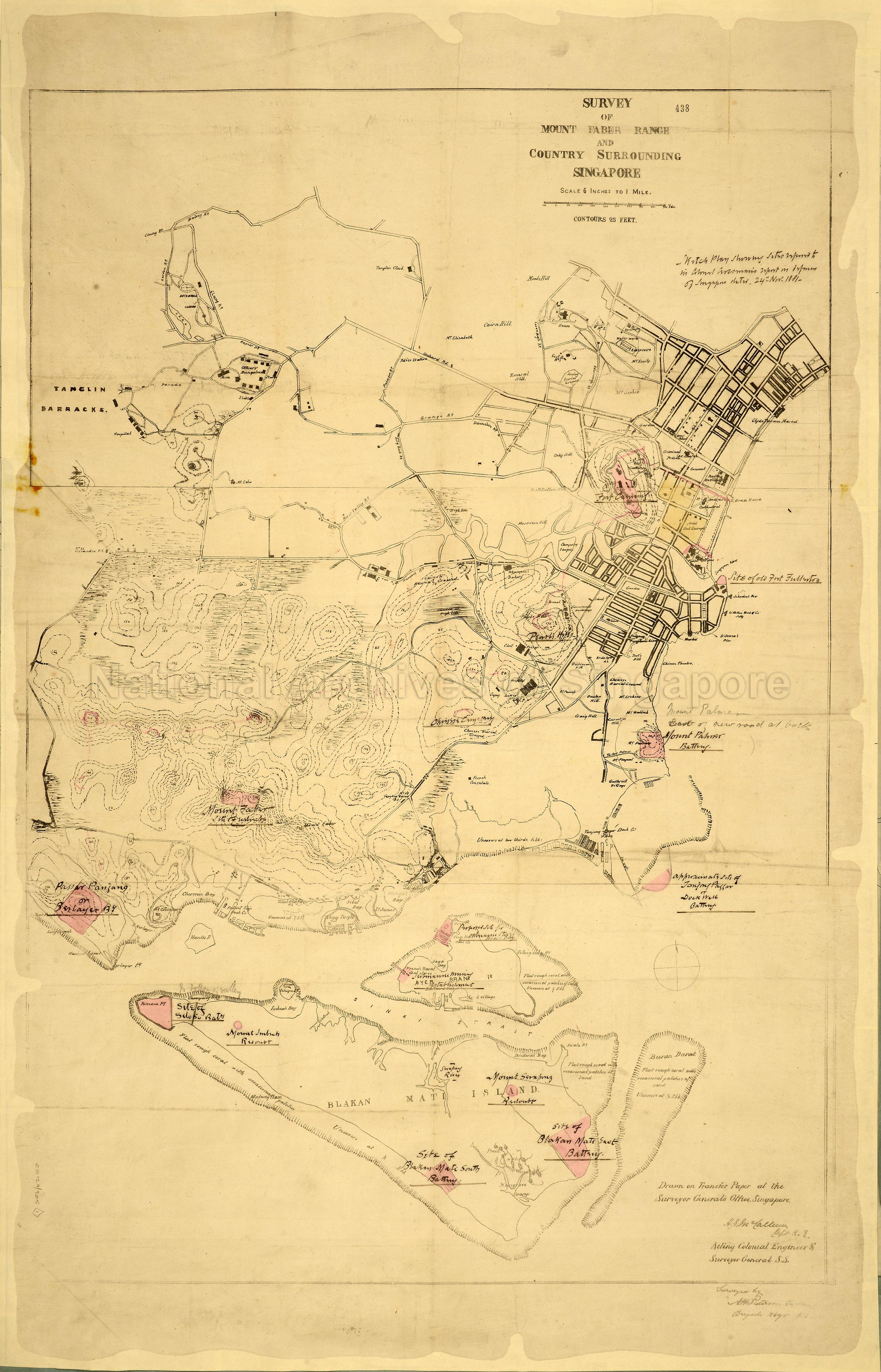 Survey of Mount Faber range and country surrounding