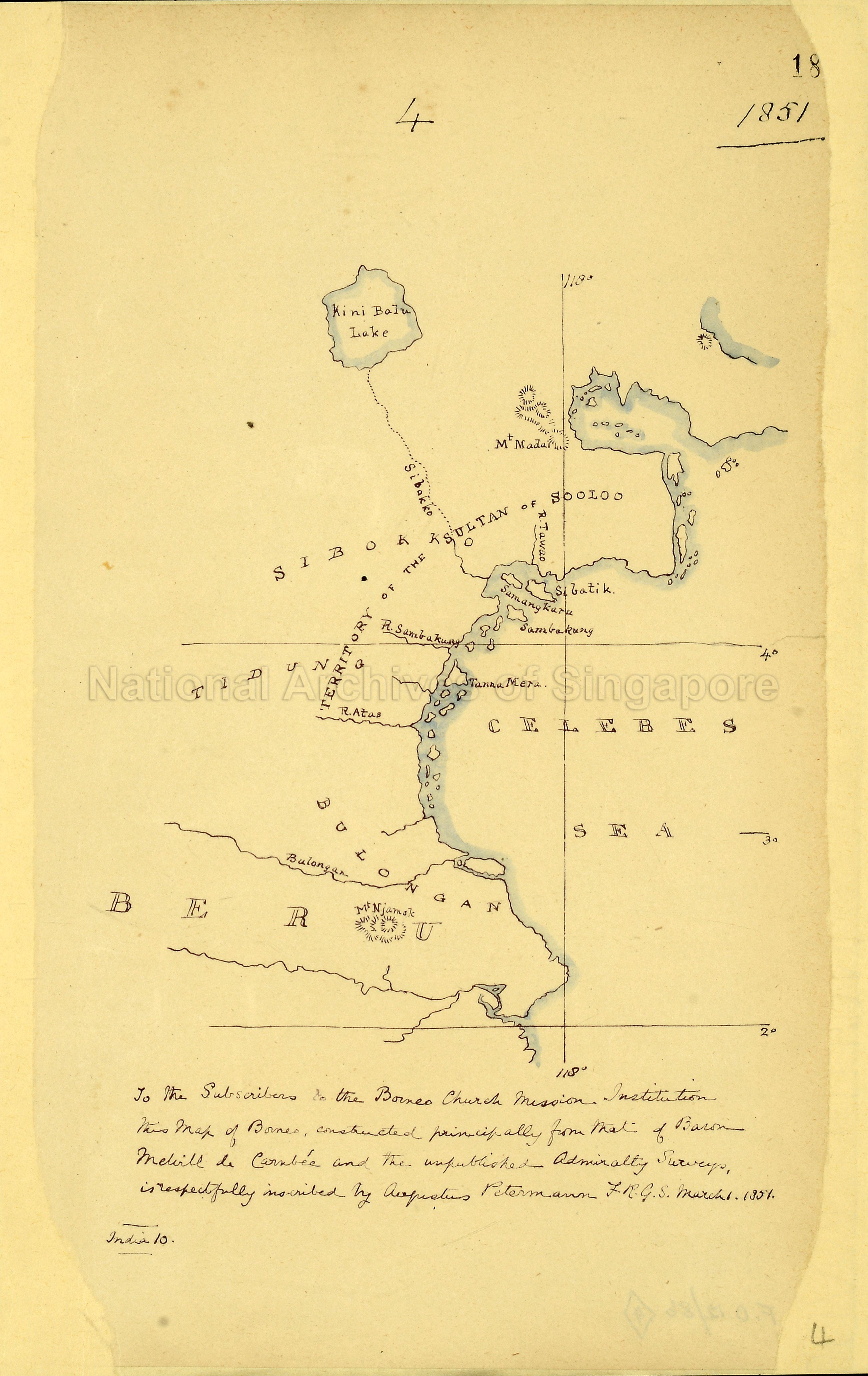 Borneo and the Celebes Sea: a map in Dutch