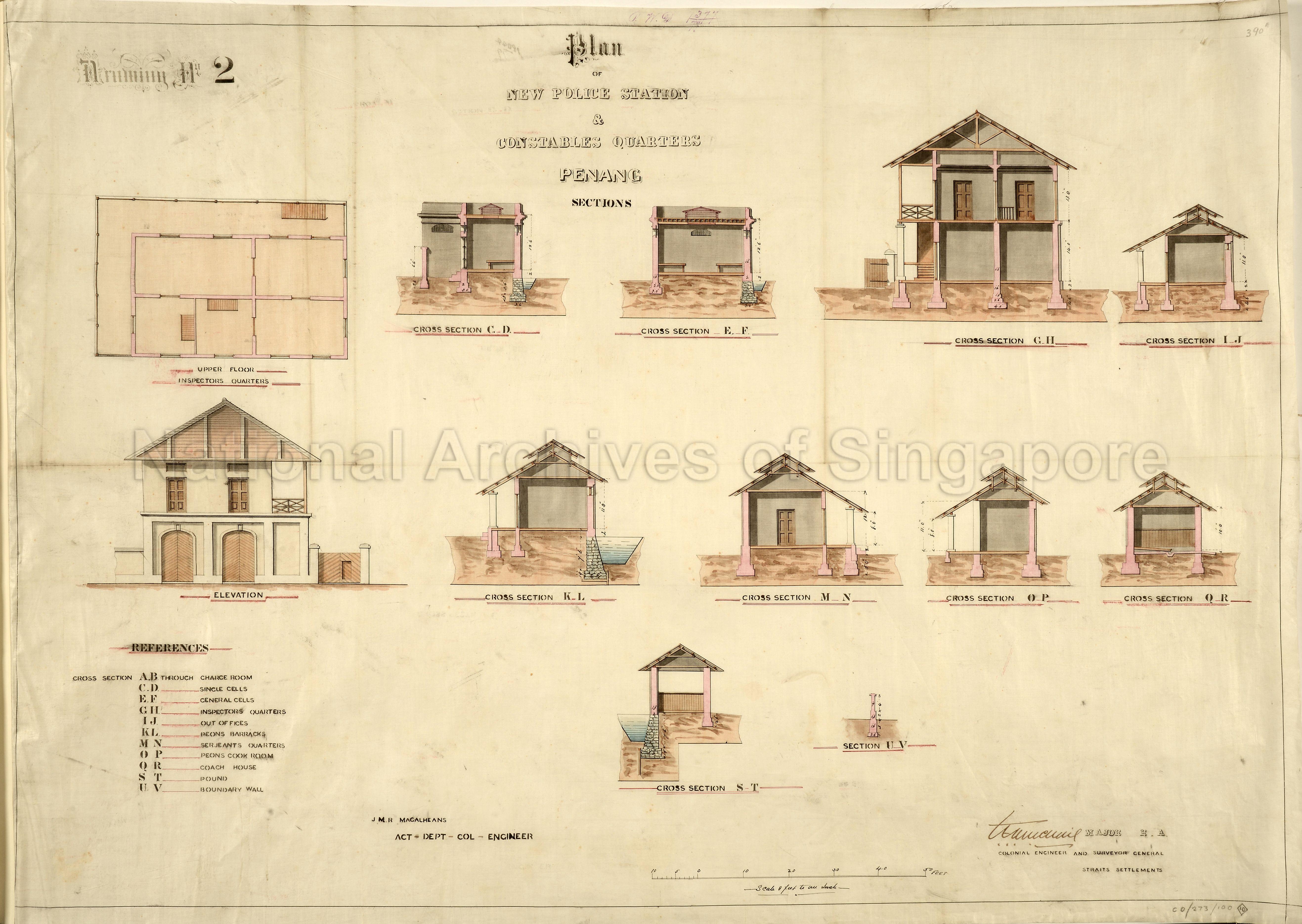 New police station & constable quarters, Penang. Drawing no. …