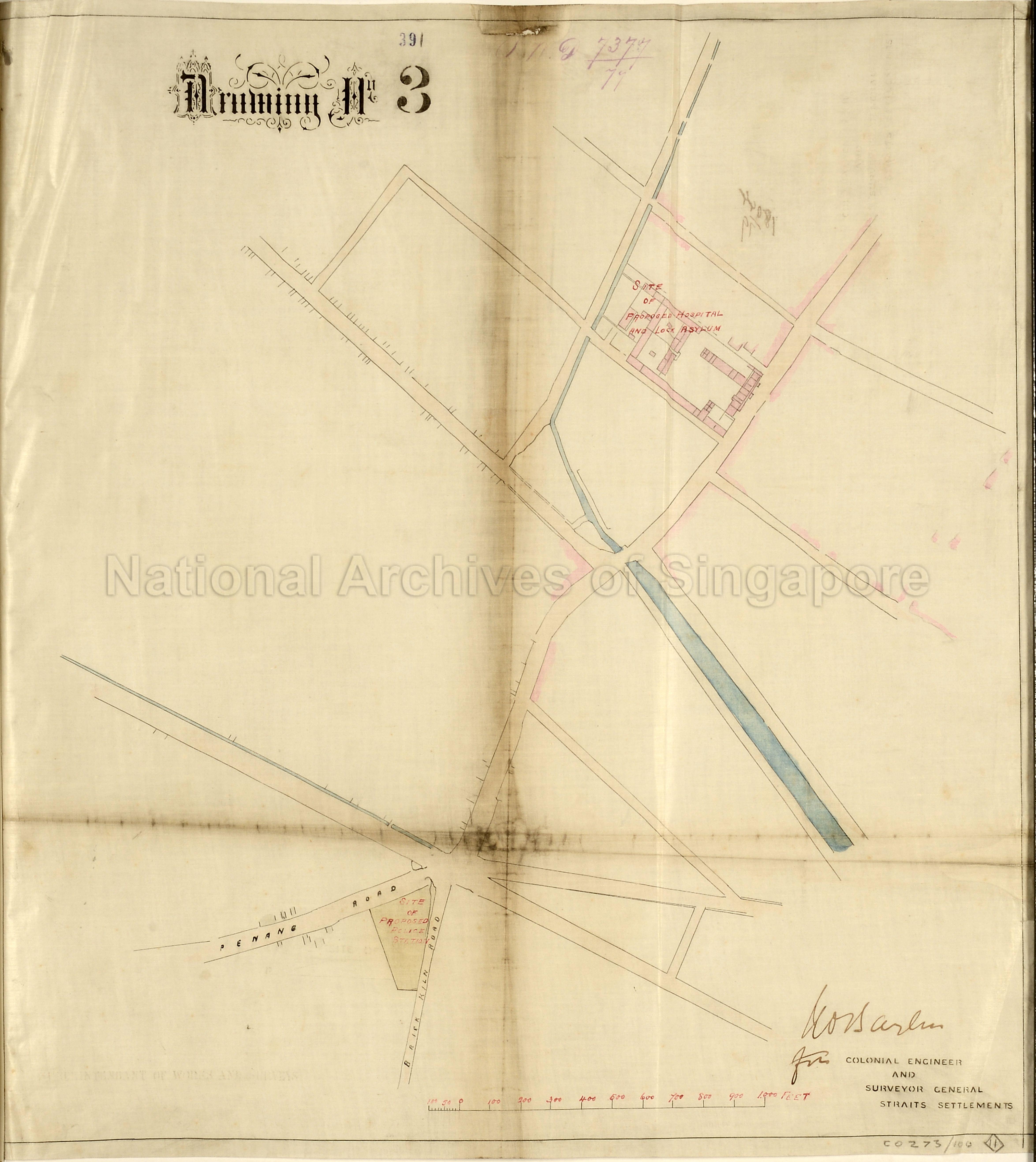 New police station, Penang. Drawing no.3