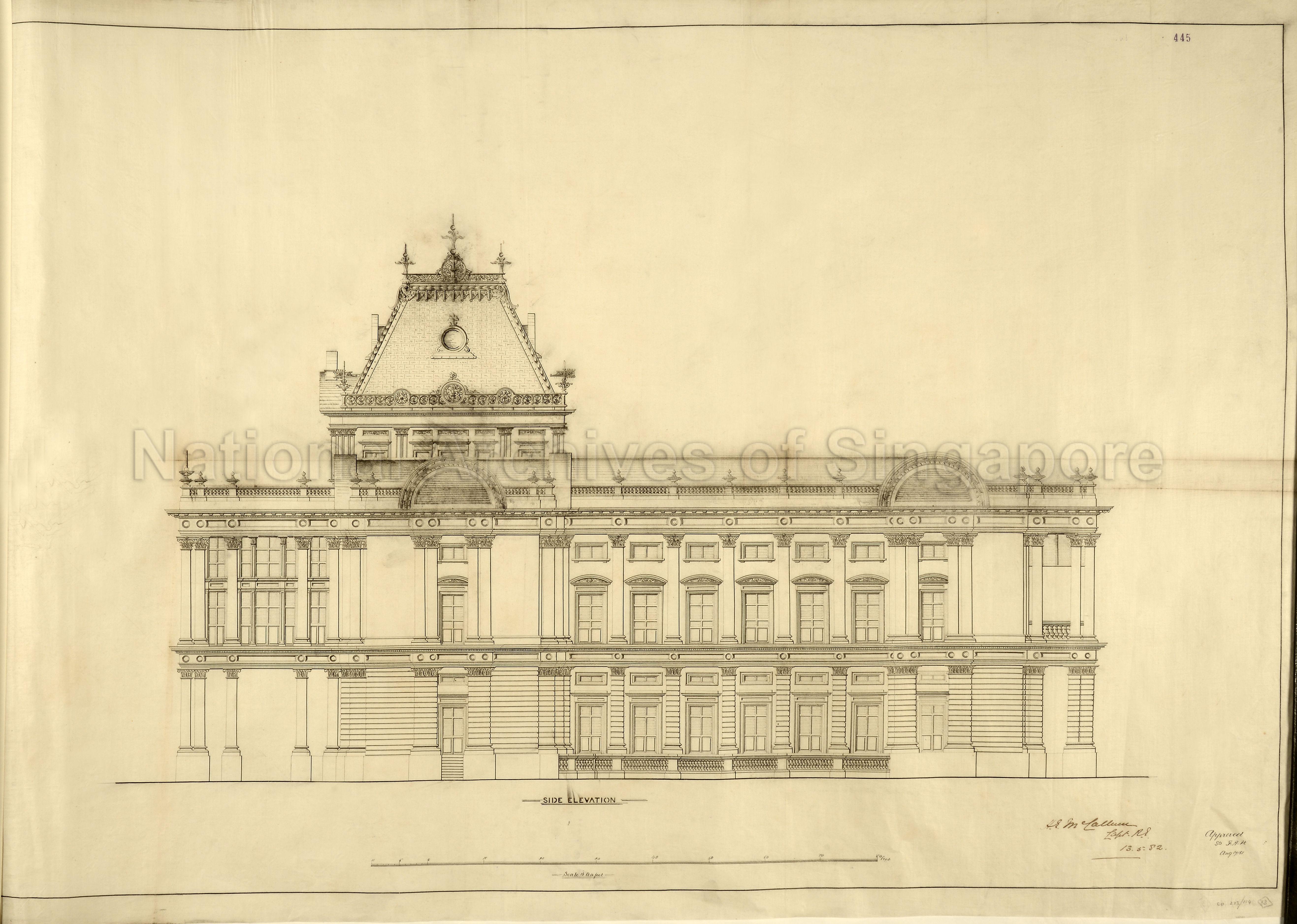 Magistrate's Office, Singapore: side elevation