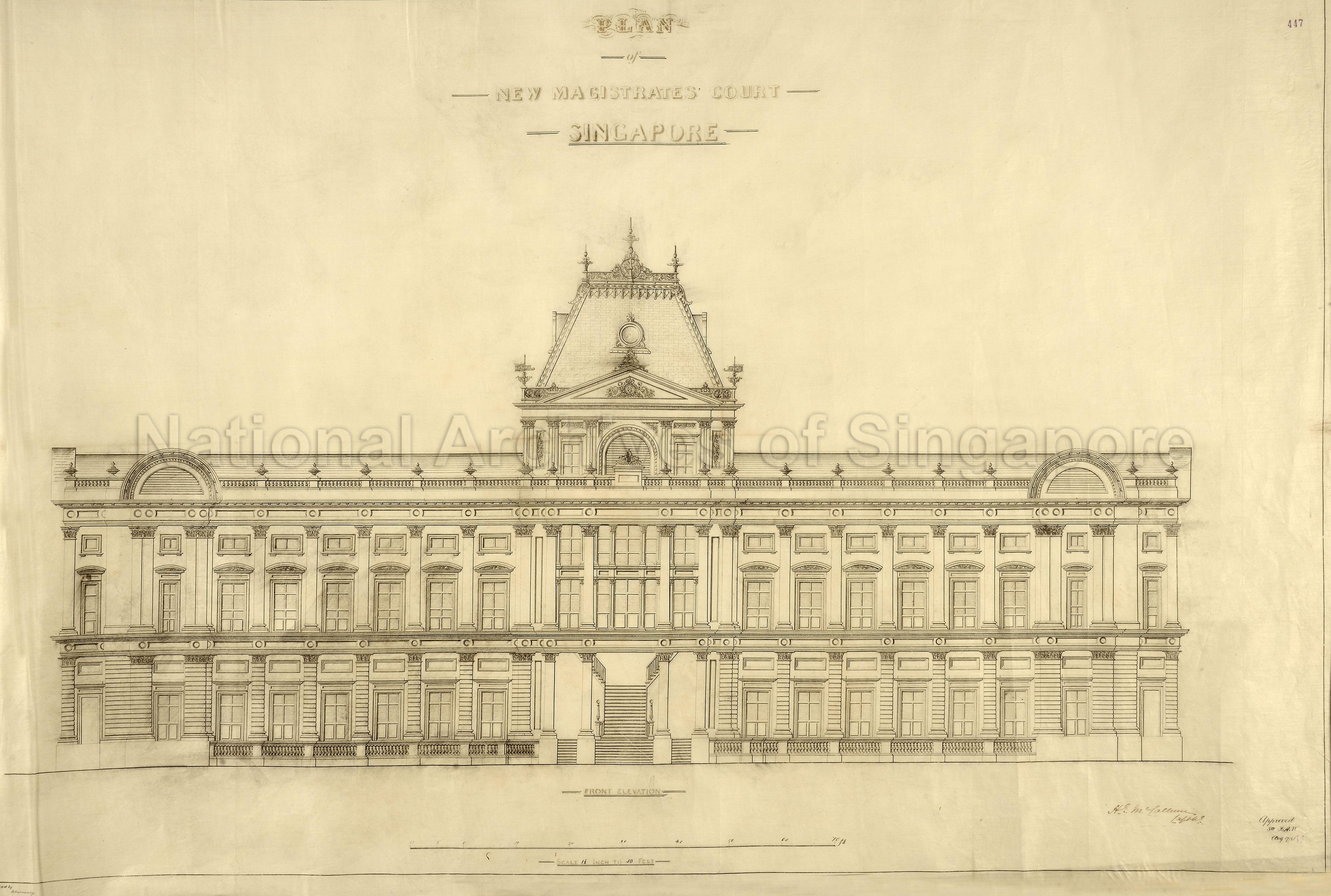 Magistrate's Office, Singapore: front elevation