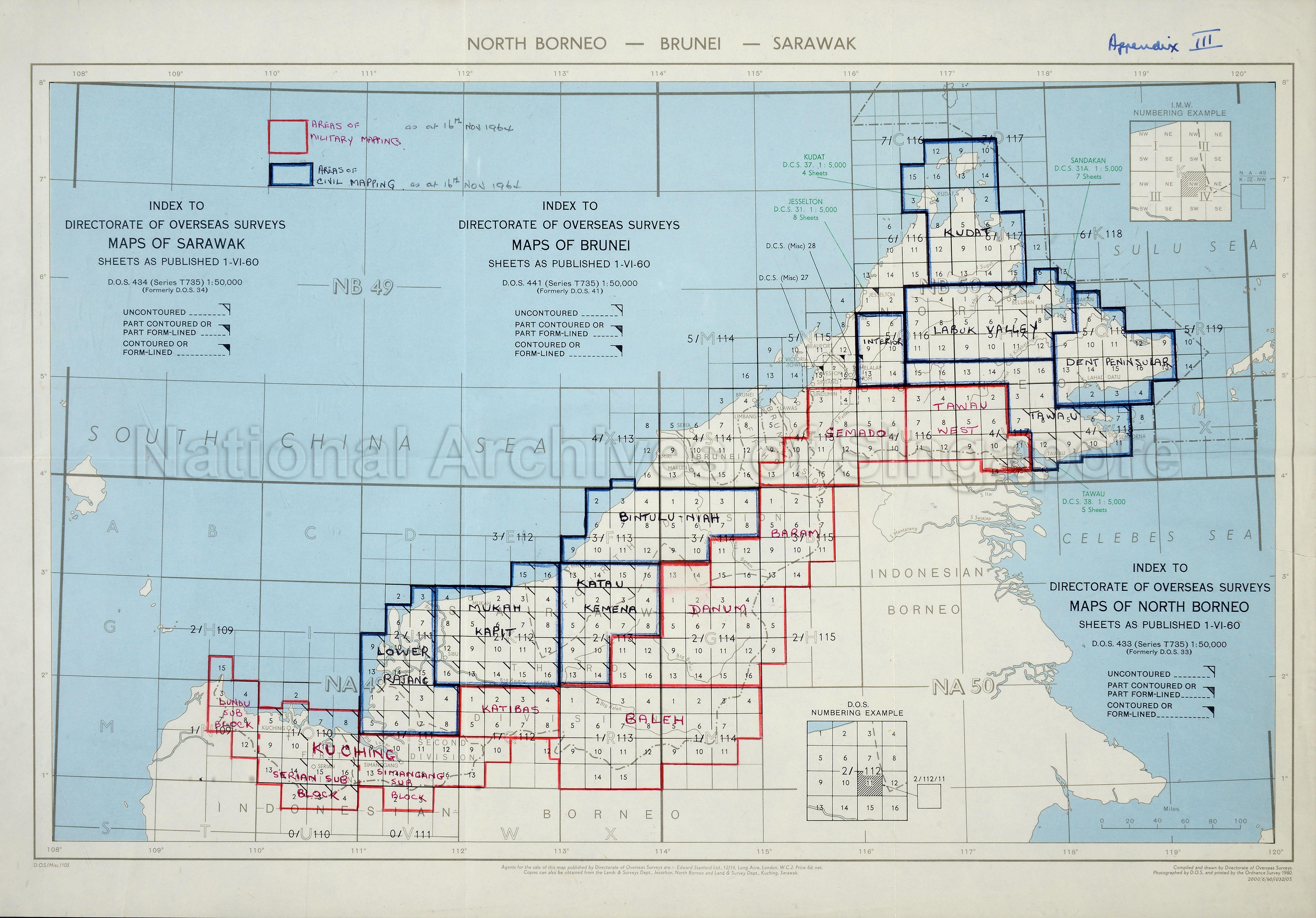Index to directorate of overseas surveys. Maps of Sarawak.  …