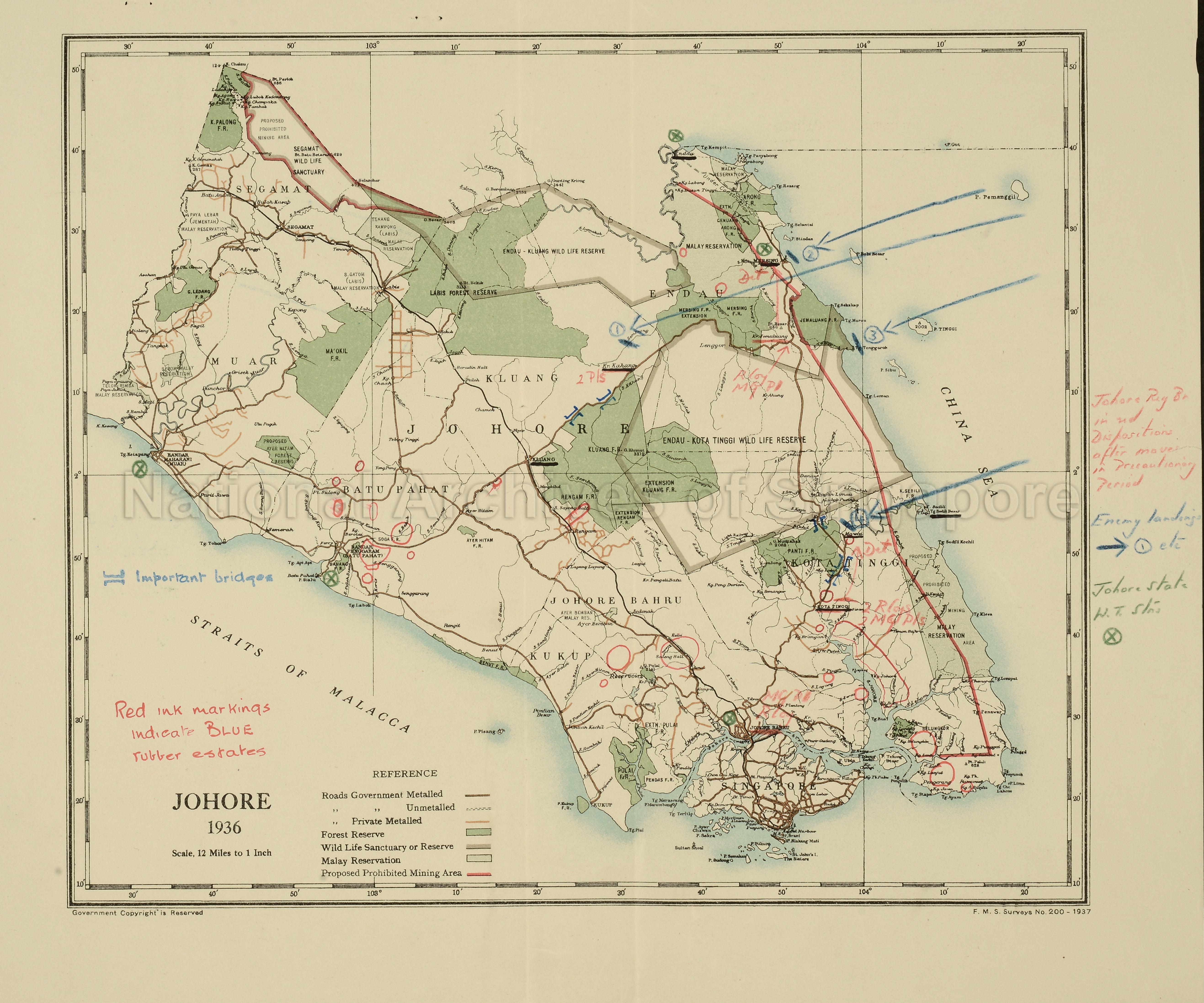 Johore: road and rail communications