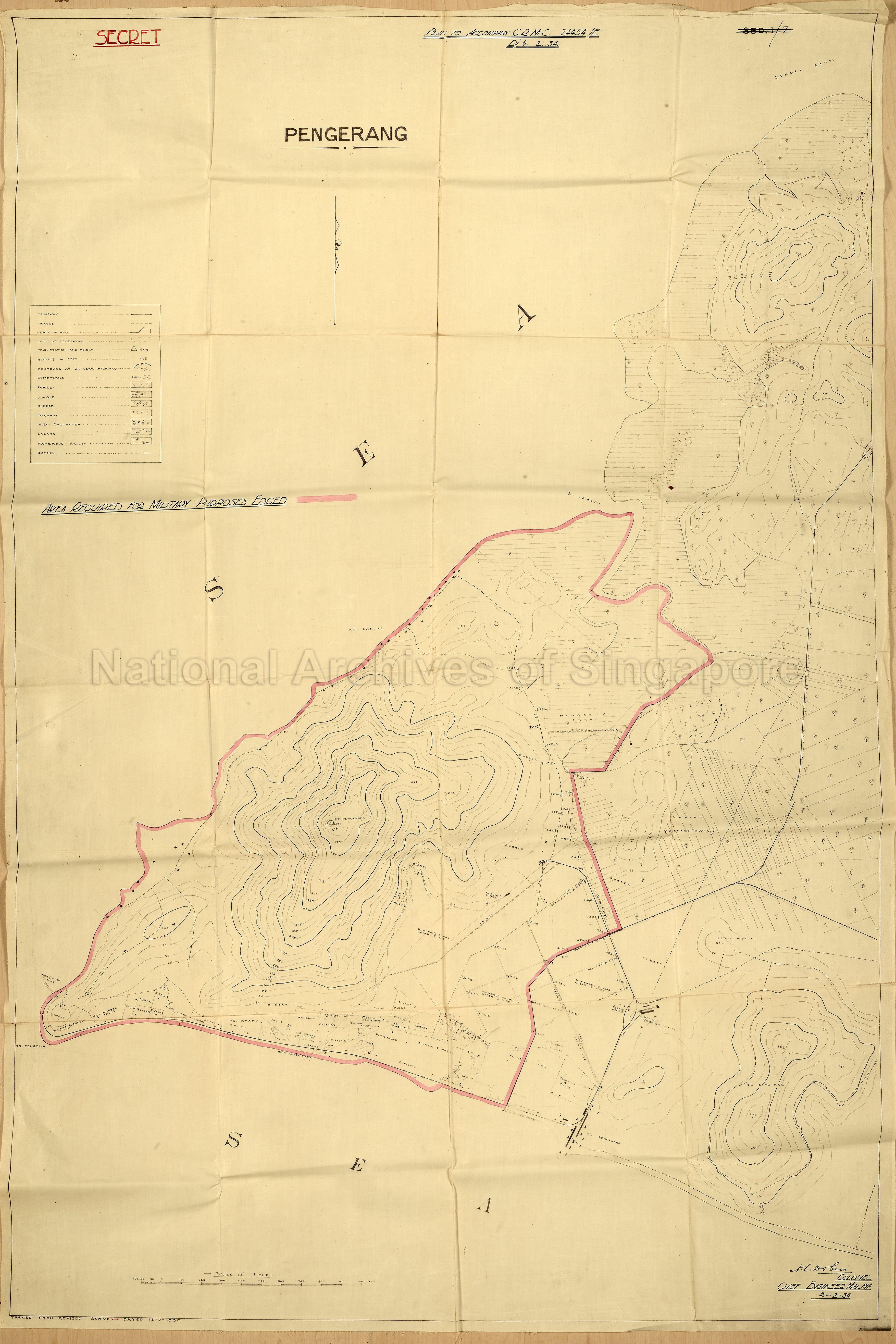 Pengerang: a plan of area required for defence