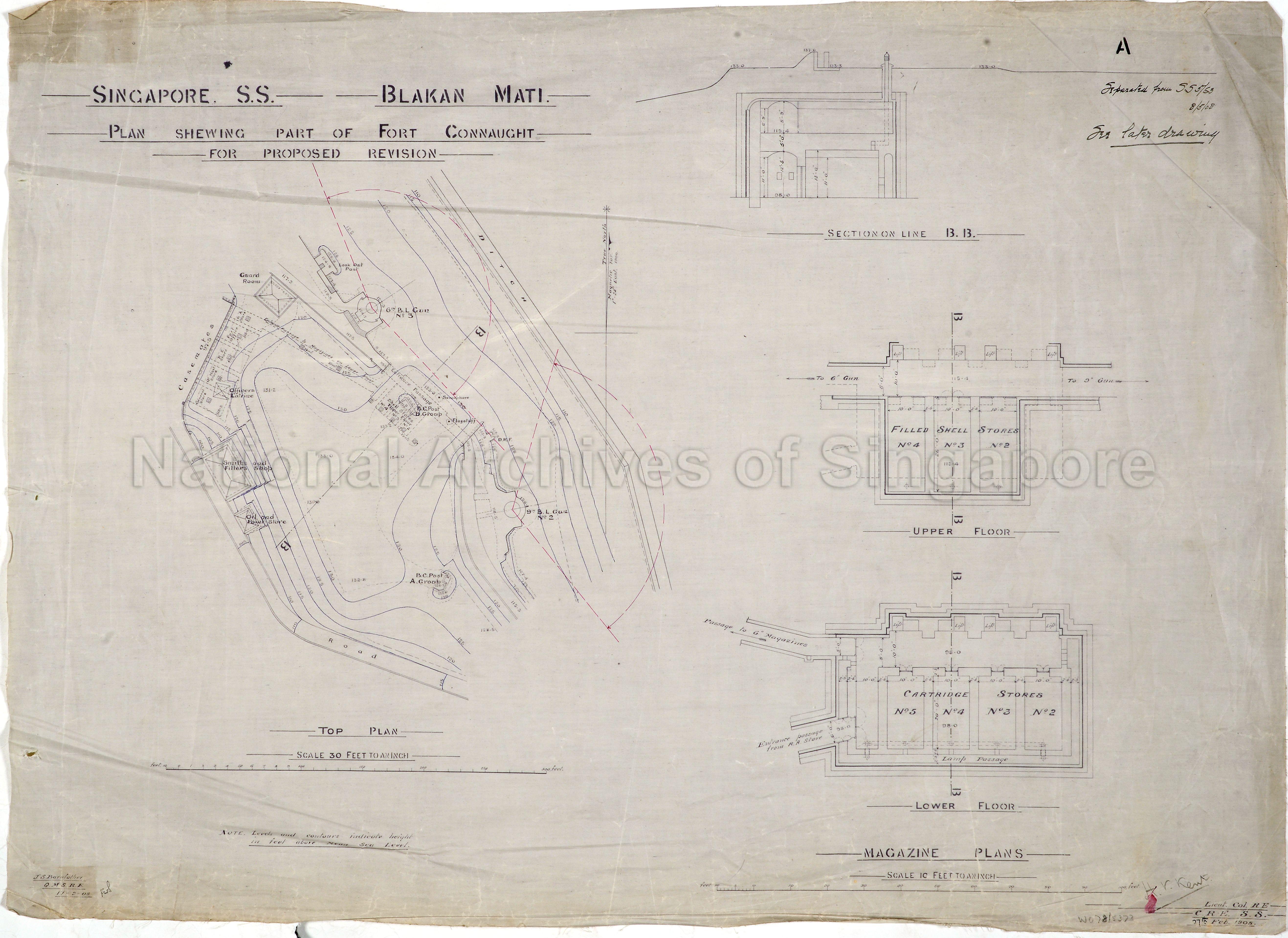 Singapore. Blakang Mati: plan showing part of Fort Connaught …