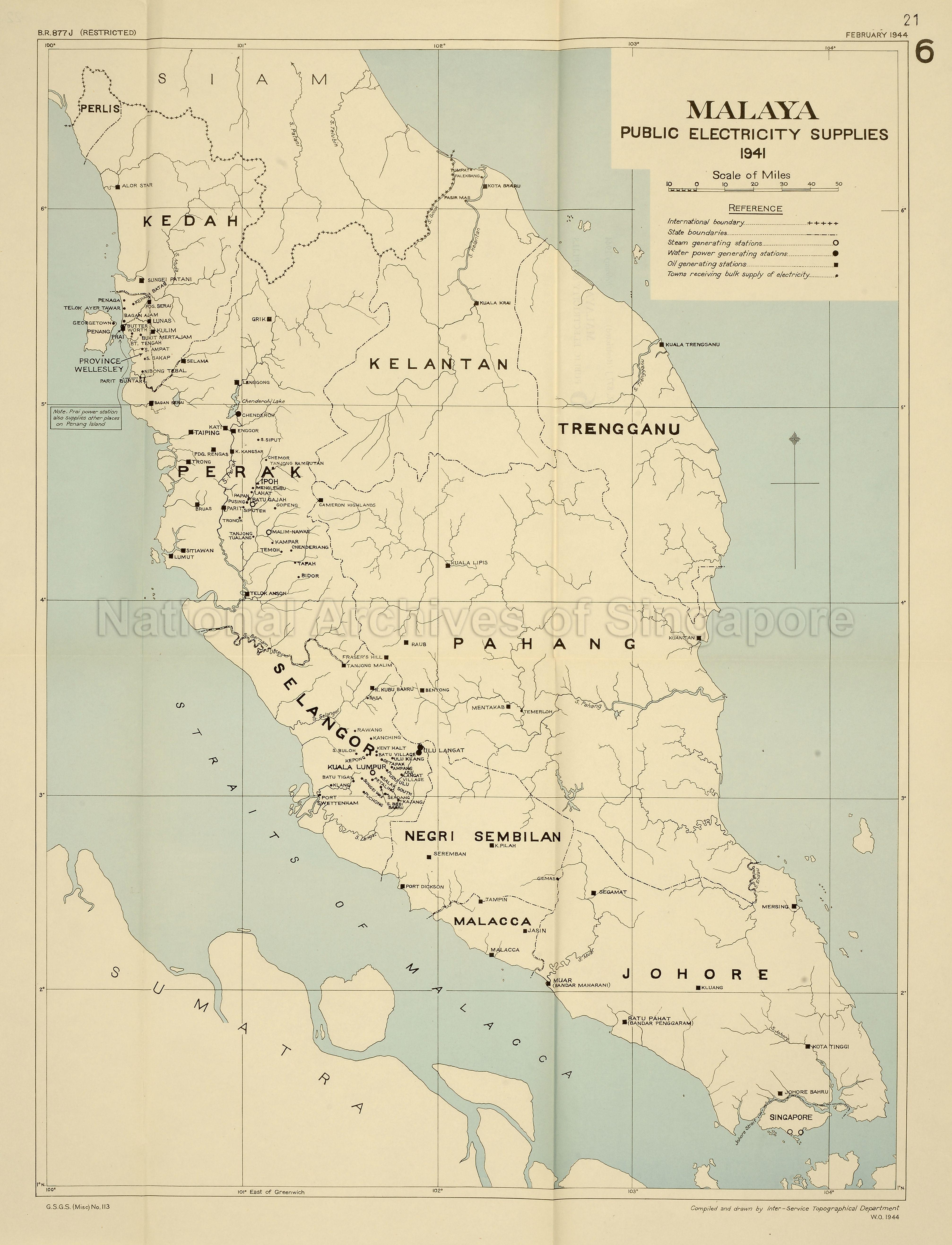 Malaya: public electricity supplies
