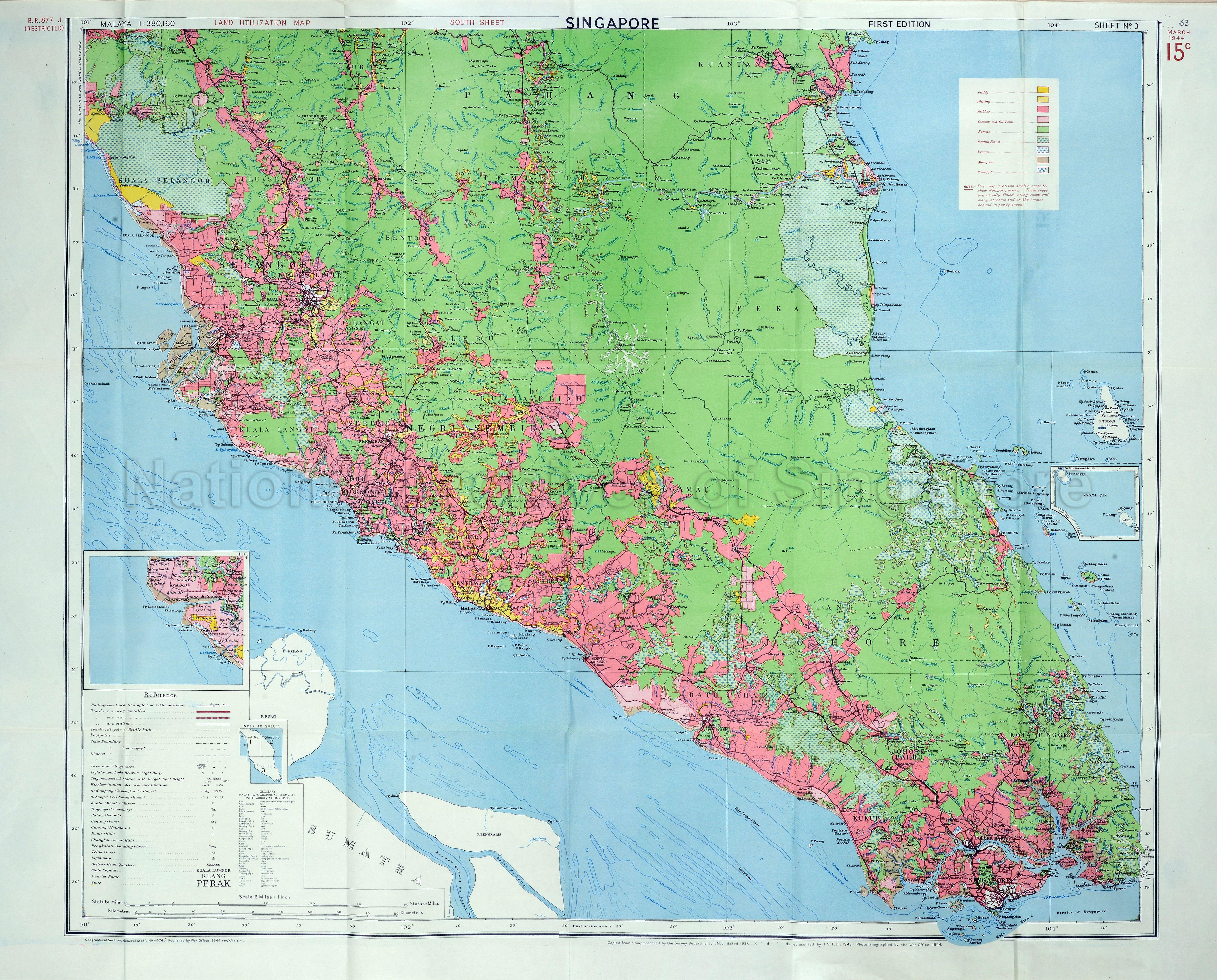Land utilization map of Singapore and South Malaya: sheet 3